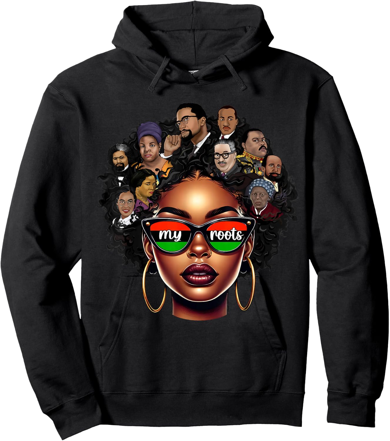 Black Queen Pride Afro Girl BHM Black History Month Hoodie - Hoodie | Black