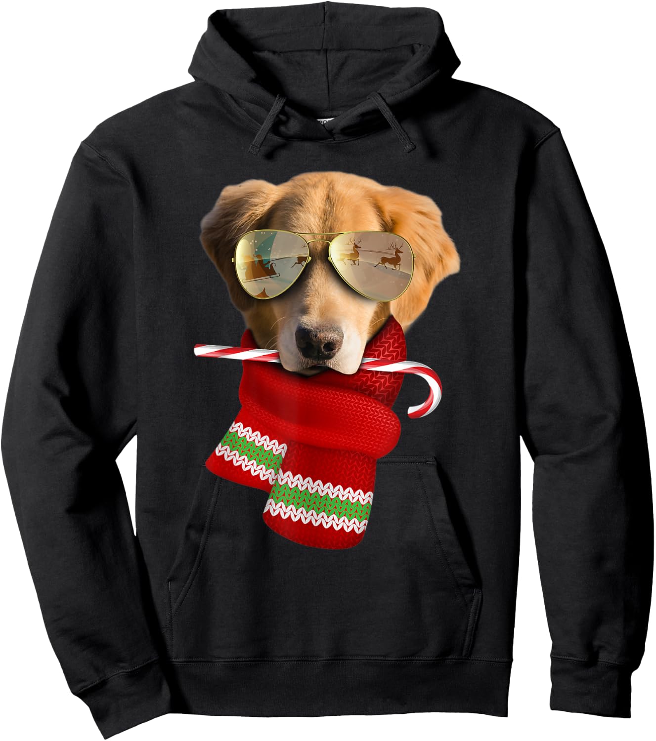 Golden Retriever shirt Christmas Gift Dog Lovers Sunglasses Women Kids Hoodie - Hoodie | Black