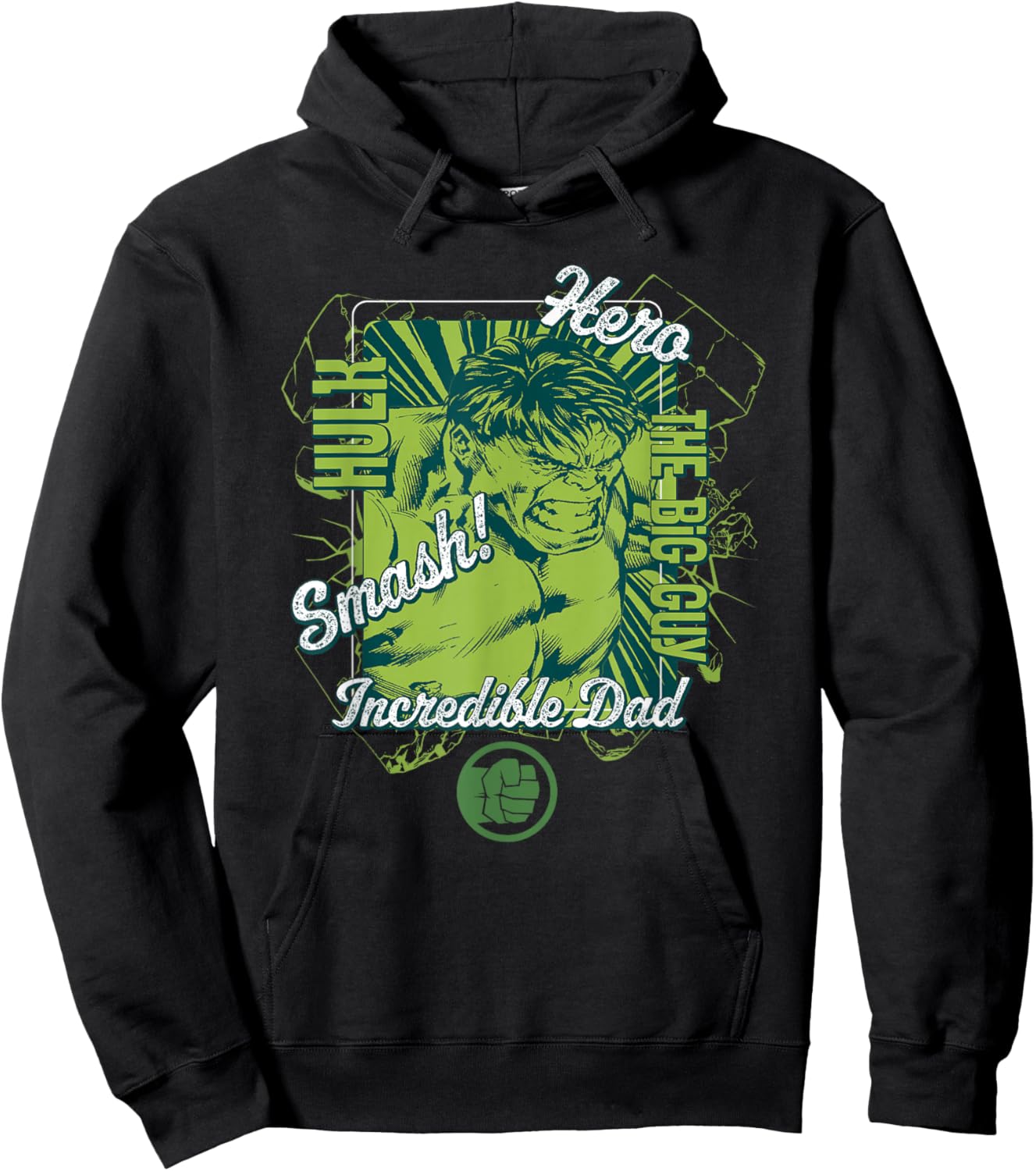 Marvel Hulk Incredible Dad Super Hero Hoodie - Hoodie | Black