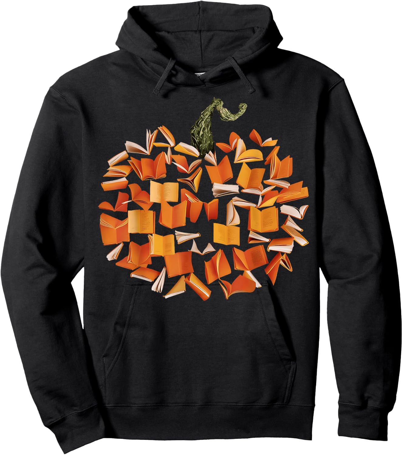 Vintage Book Pumpkin Autumn Fall Librarians Bookworm Teacher Hoodie - Hoodie | Black