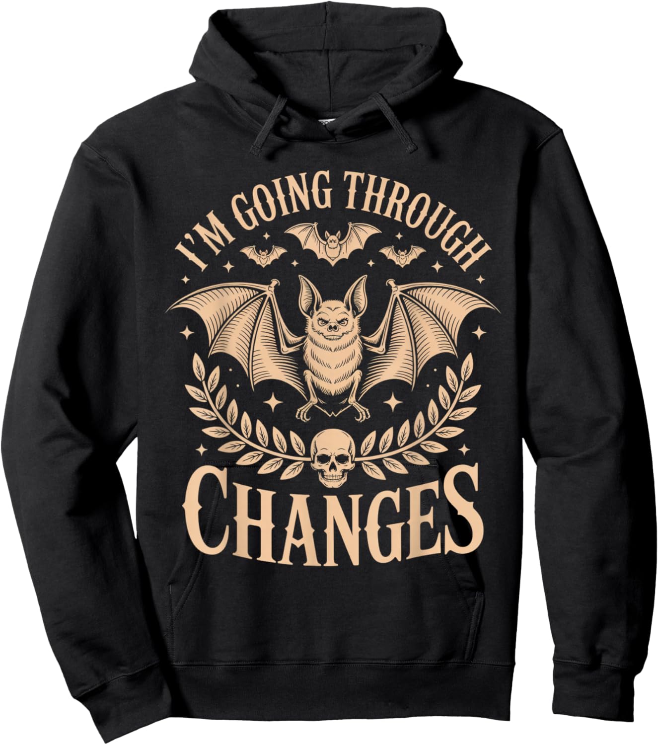 Im Going Through Changes bat Funny Spooky Halloween Outfit Hoodie - Hoodie | Black