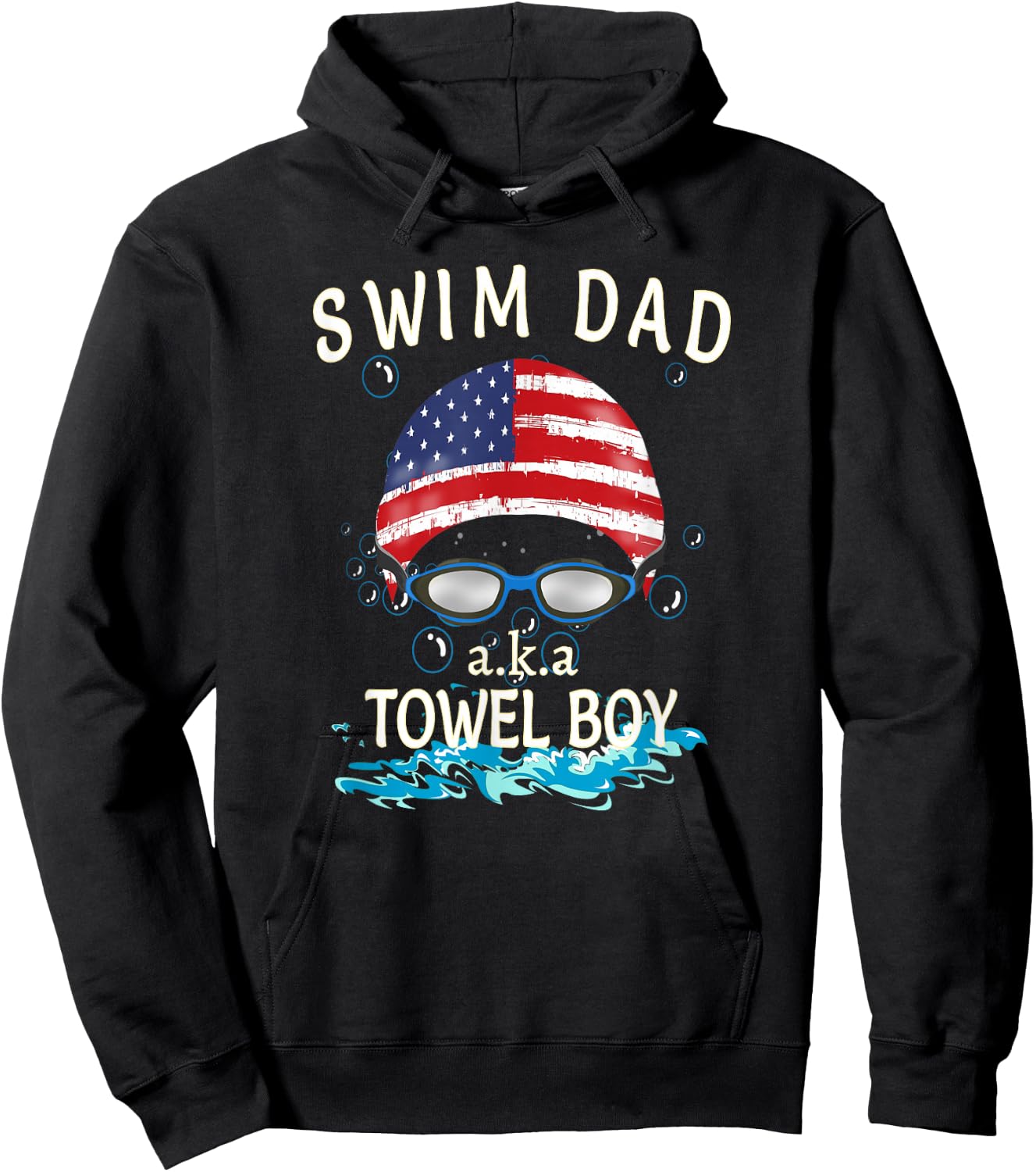 Swim Swimmer Funny Swimming Swim Dad Towel Boy Goggles Shirt Hoodie - Hoodie | Black