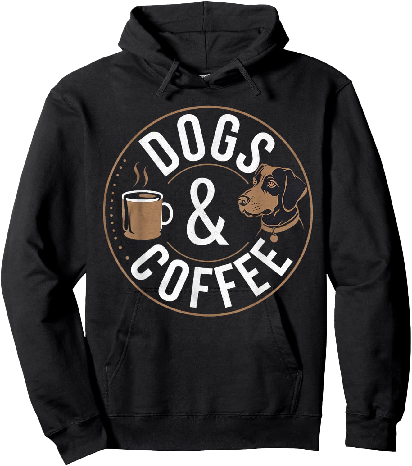 Funny Dogs & Coffee Graphic For Dog Lovers Dogs and Coffee Hoodie - Hoodie | Black