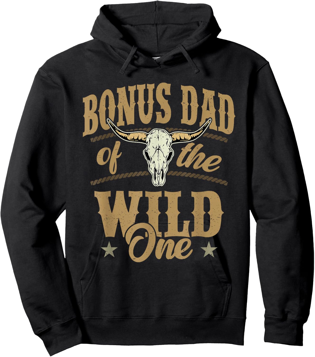 Bonus Dad of The Wild One Cowboy Western Rodeo Party Hoodie - Hoodie | Black