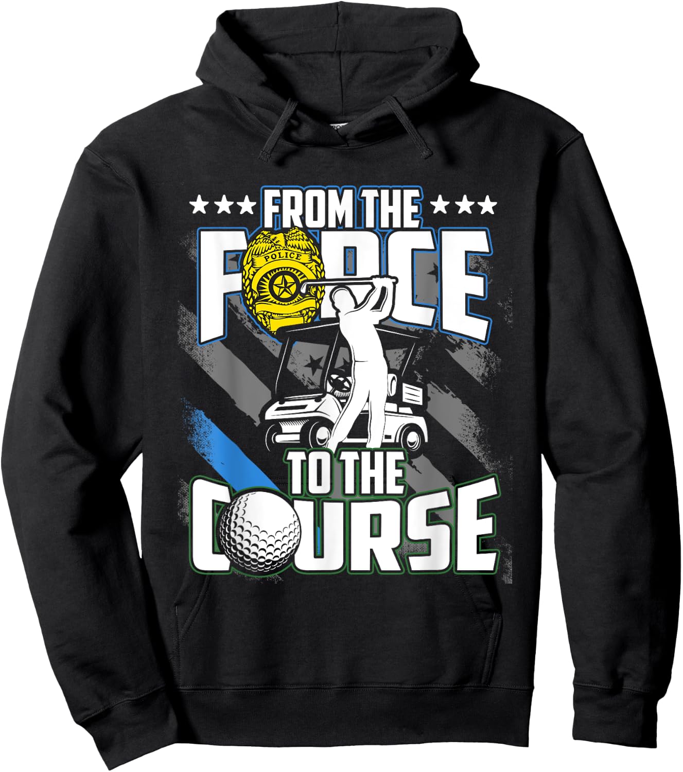 Funny Retired Police Officer Golf Retirement Gift Hoodie - Hoodie | Black