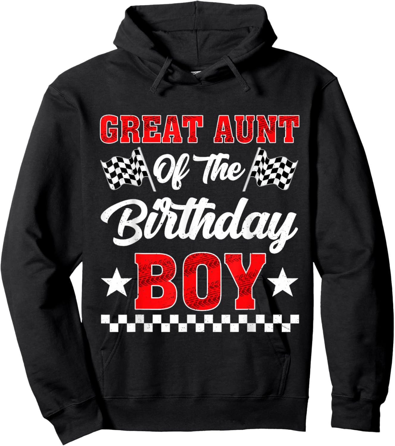 Race Car Great Aunt of The Birthday Boy Racing Family Hoodie - Hoodie | Black
