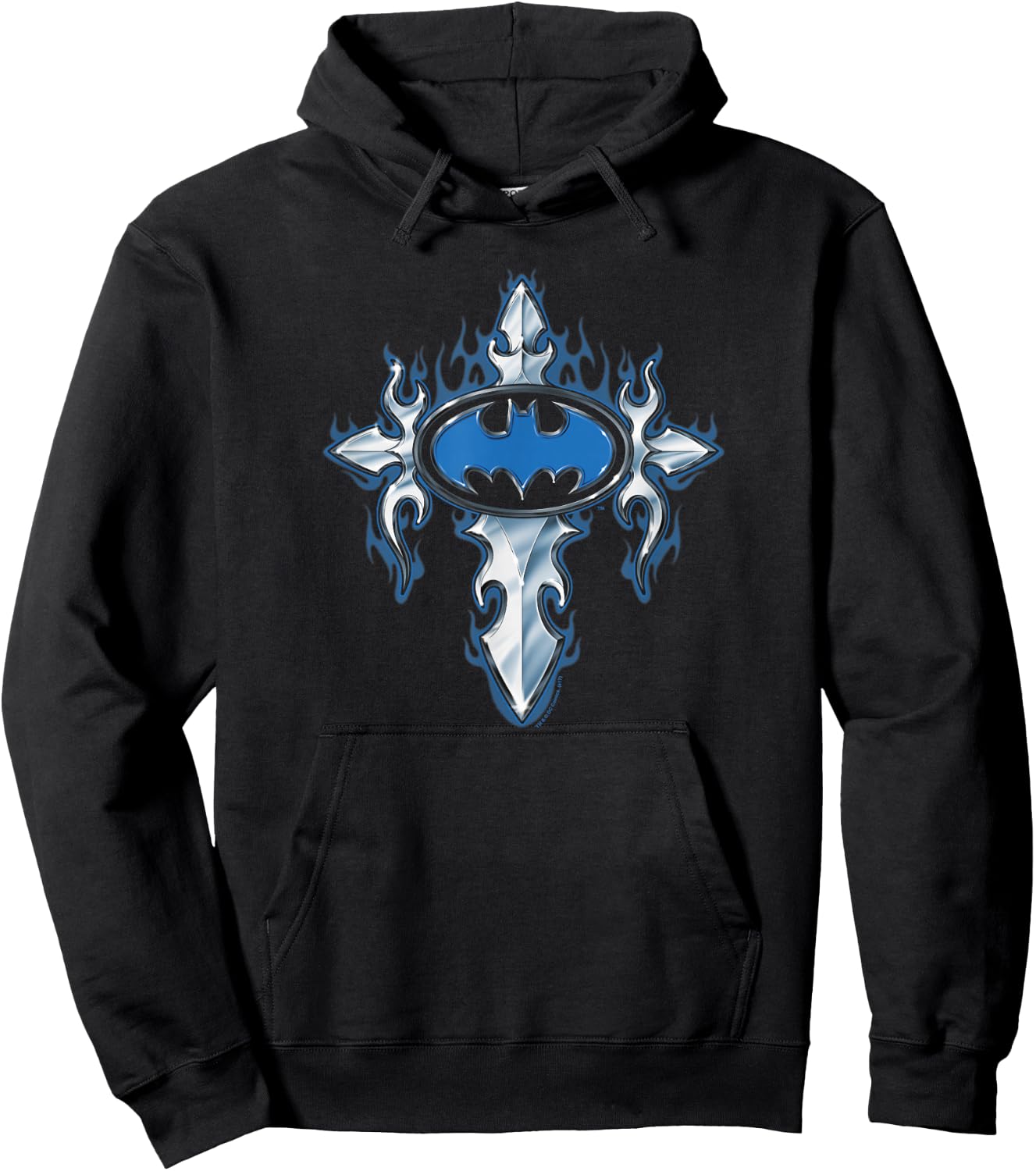 Batman Gothic Steel Logo T Shirt Hoodie - Hoodie | Black