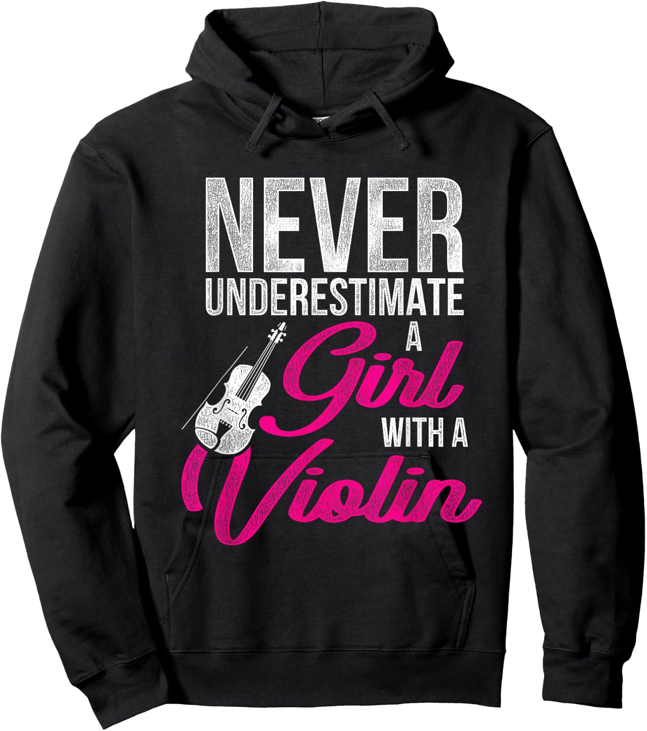 Never Underestimate A Girl With A Violin Hoodie - Hoodie | Black