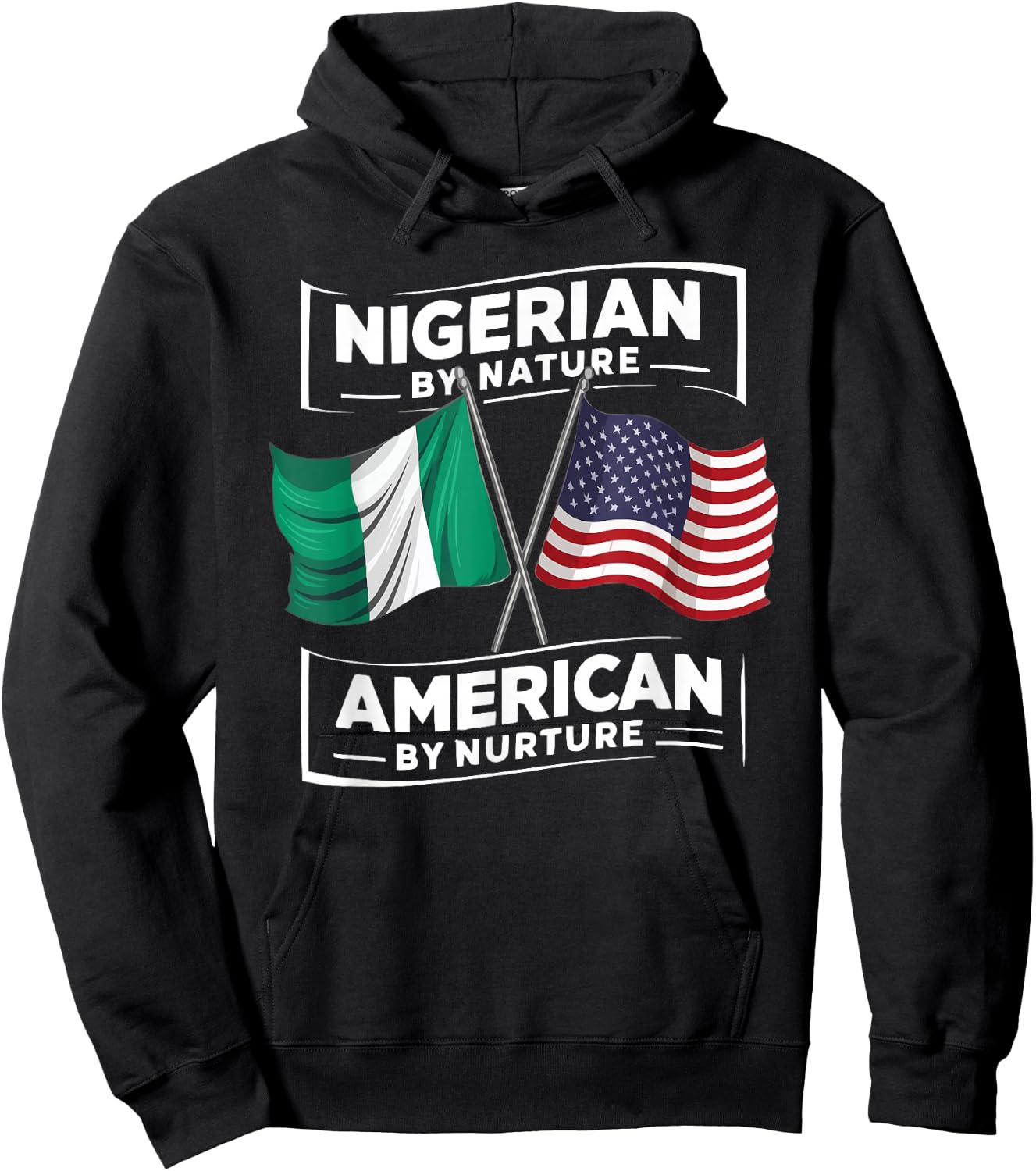 Half Nigerian Half American USA Flag Nigeria America Hoodie - Hoodie | Black
