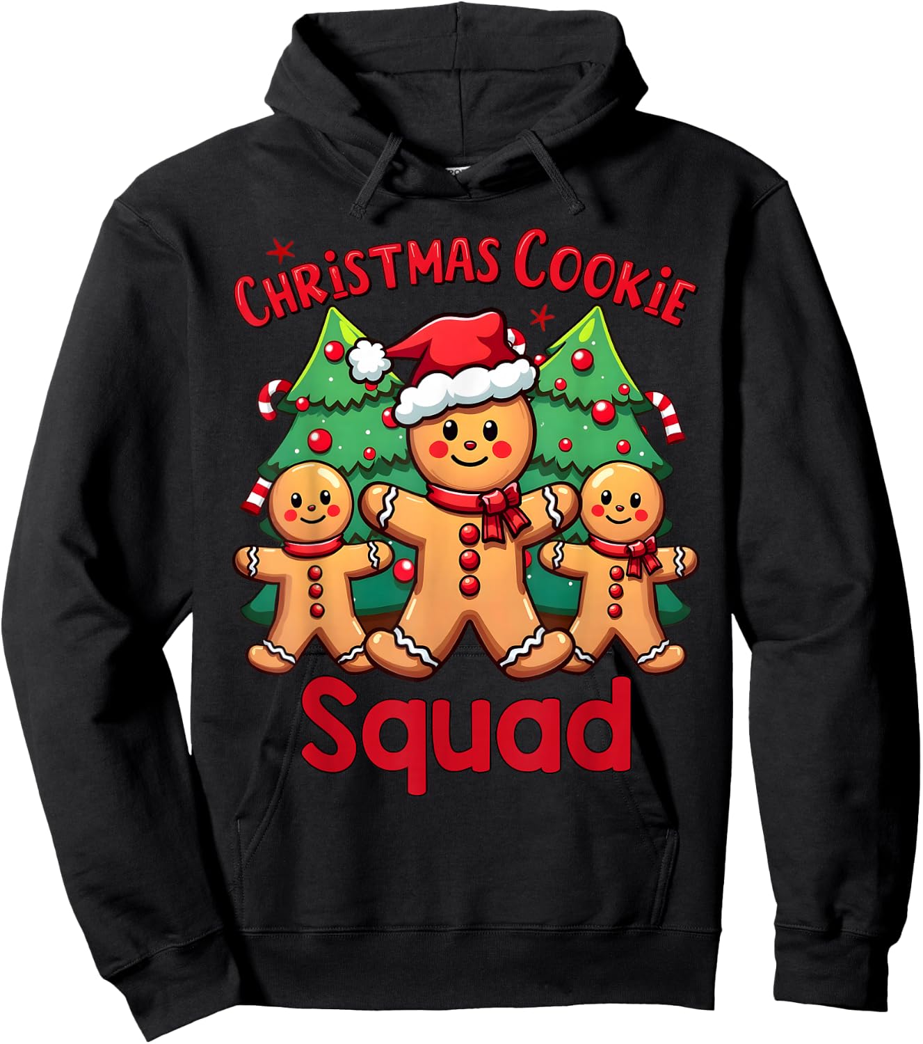 Christmas Cookie Squad Festive Gingerbread Holiday Matching Hoodie - Hoodie | Black