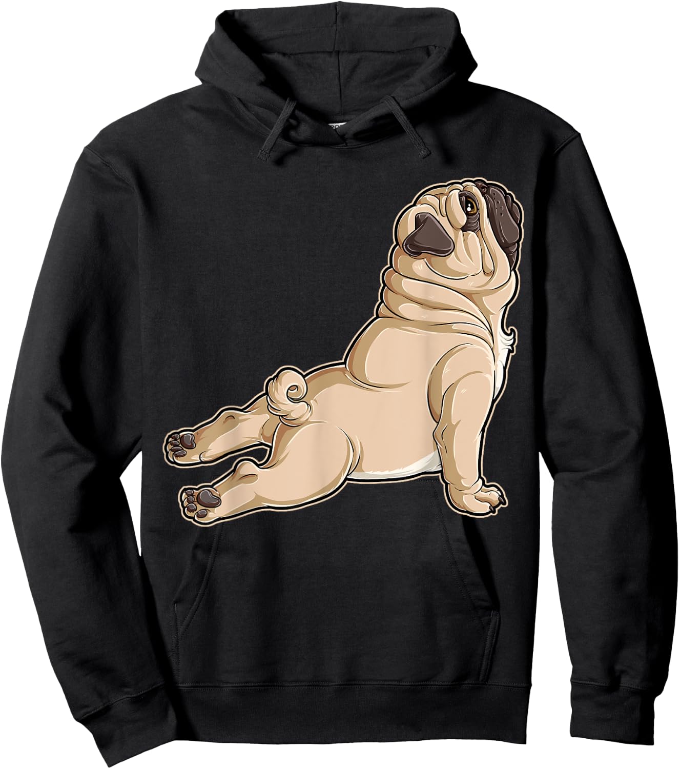Pug Yoga Fitness Workout Gym Dog Lovers Puppy Athletic Pose Men Women Girls Kids Hoodie - Hoodie | Black