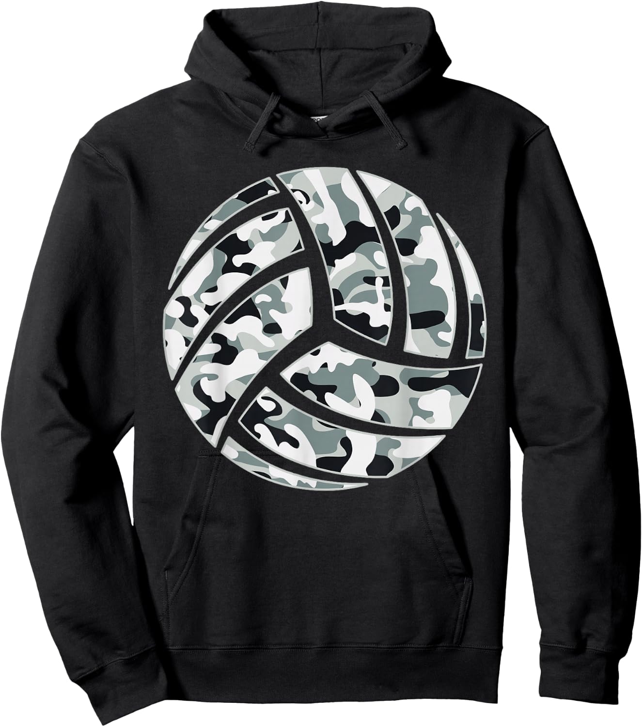 Camouflage Volleyball Lover Player Fan Cute Camo Volleyball Hoodie - Hoodie | Black