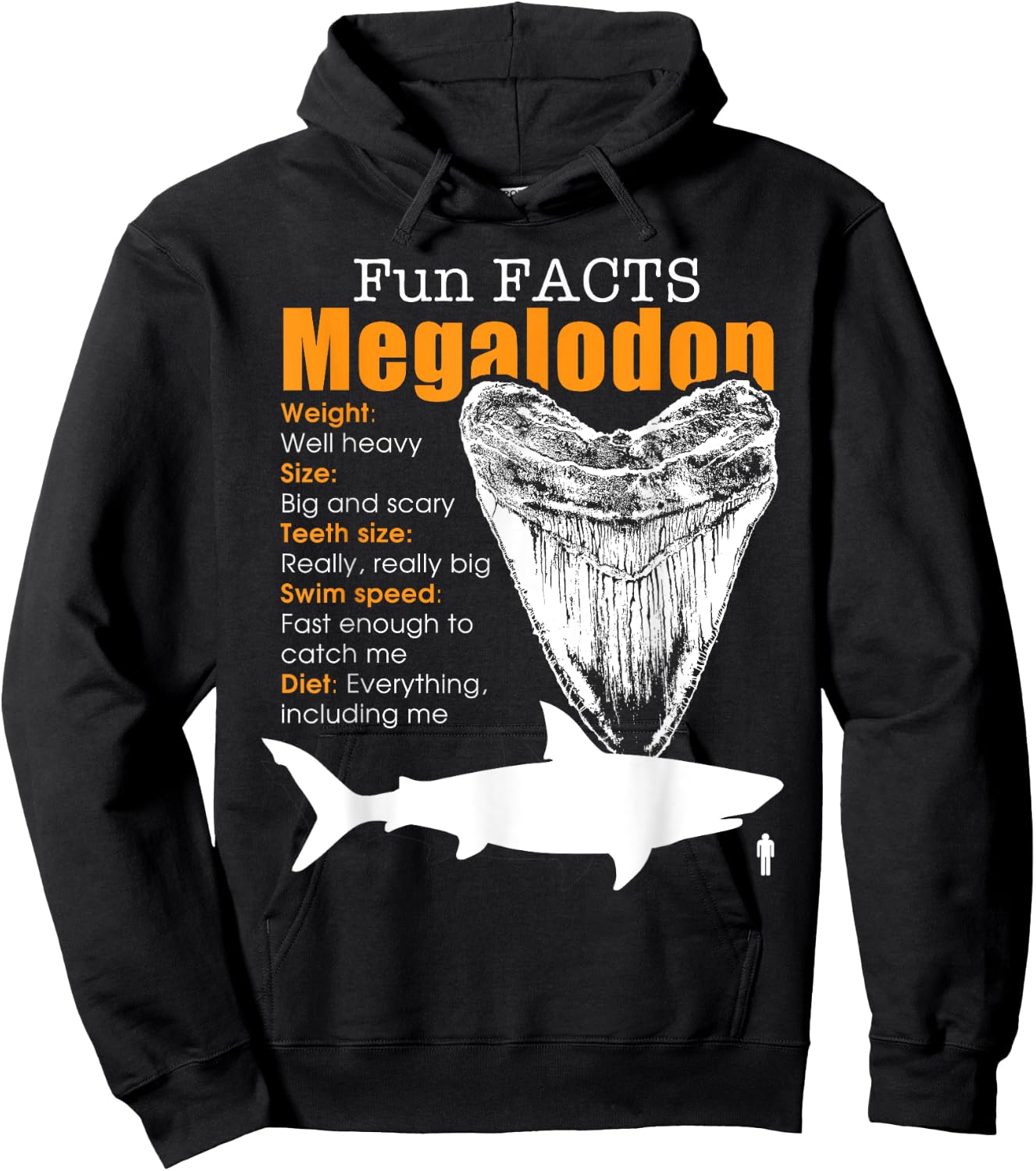 Megalodon , great Gift shark enthusiasts Hoodie - Hoodie | Black