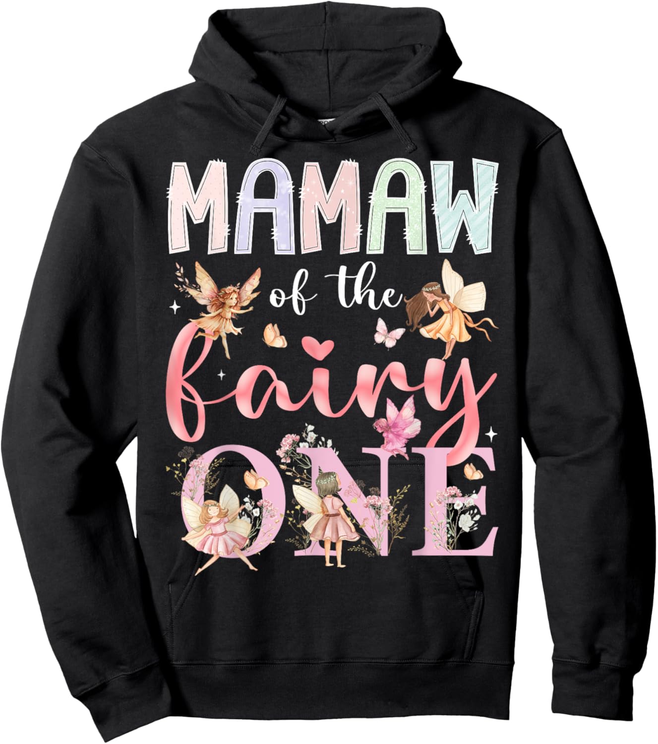 Mamaw Of The Fairy One 1St Birthday Girl Fairytale Hoodie - Hoodie | Black