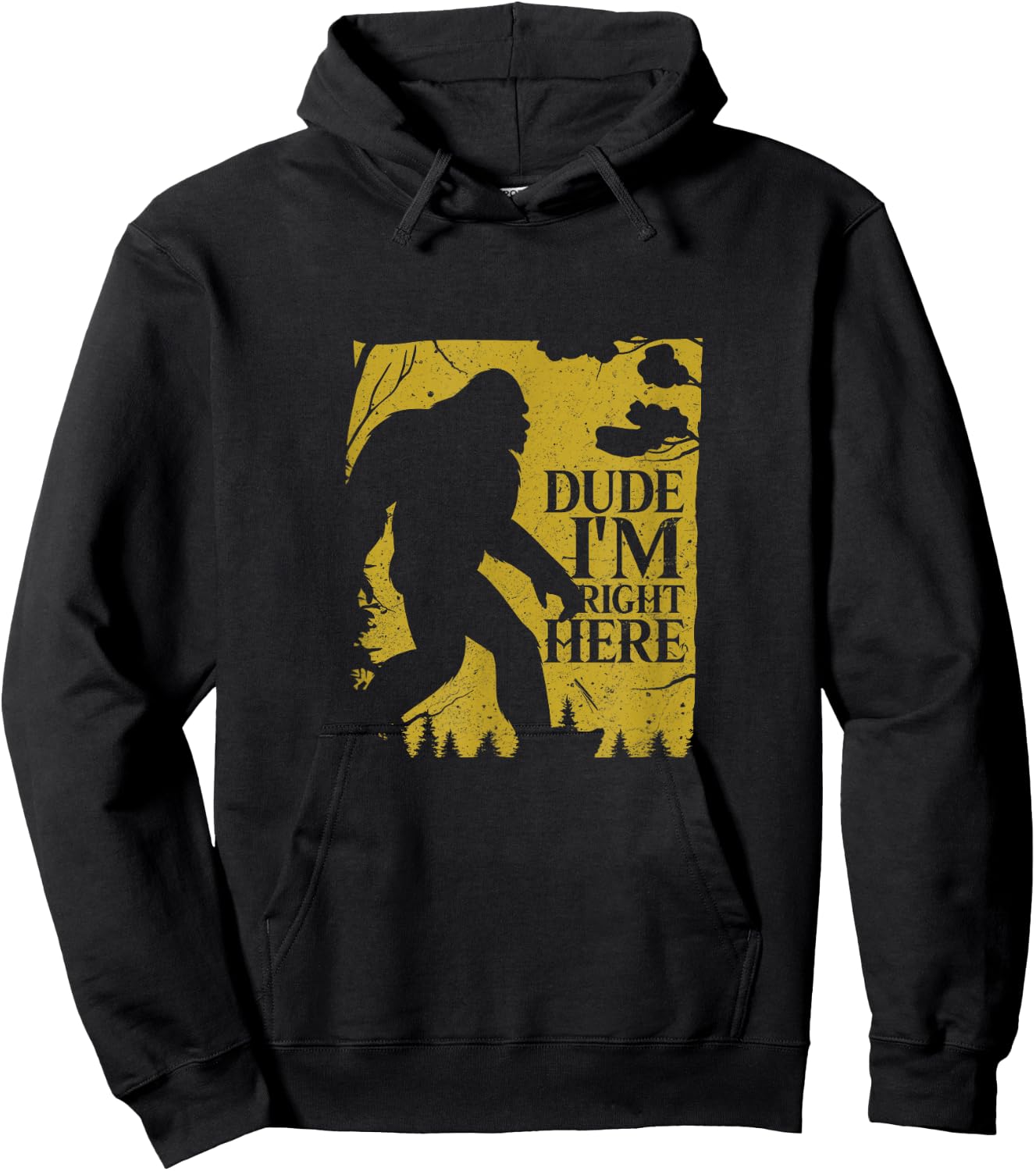Dude I'm Right Here Shirt I Bigfoot Sasquatch Gift Hoodie - Hoodie | Black