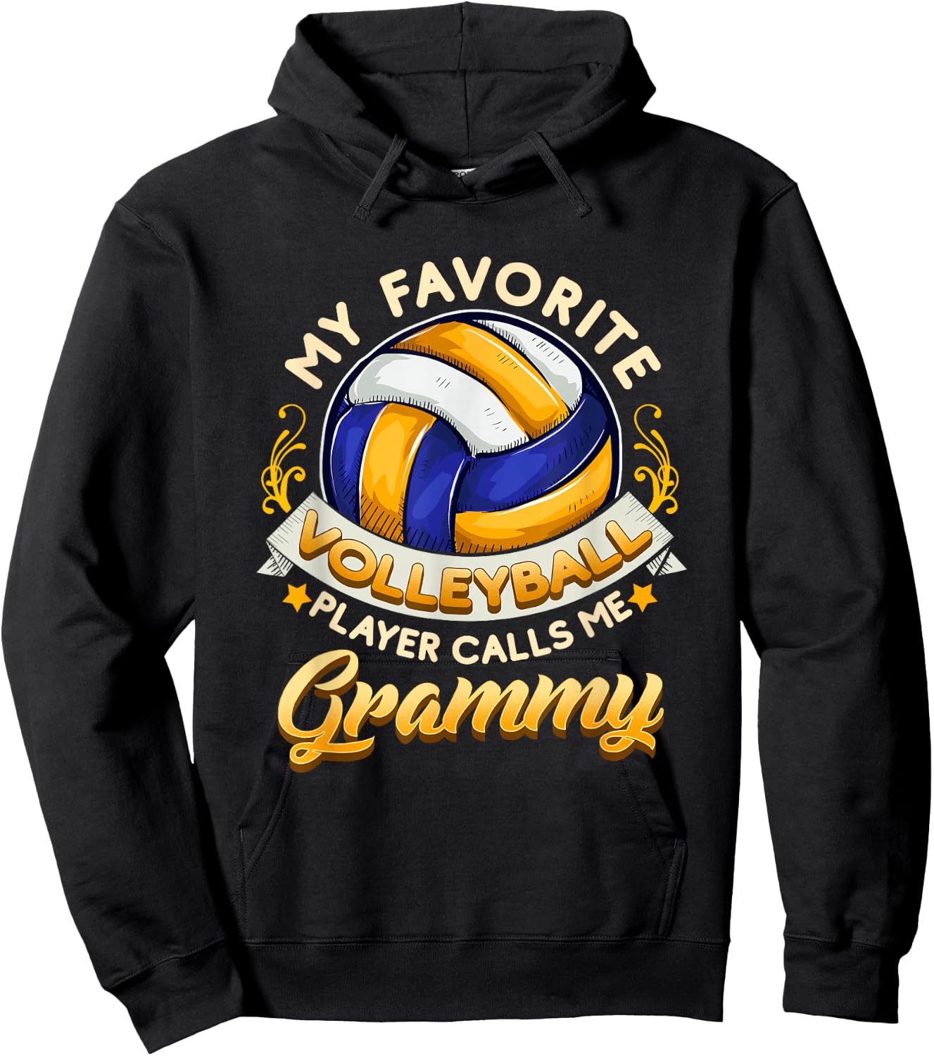 My favorite Volleyball Player Calls Me Grammy Grandma Hoodie - Hoodie | Black