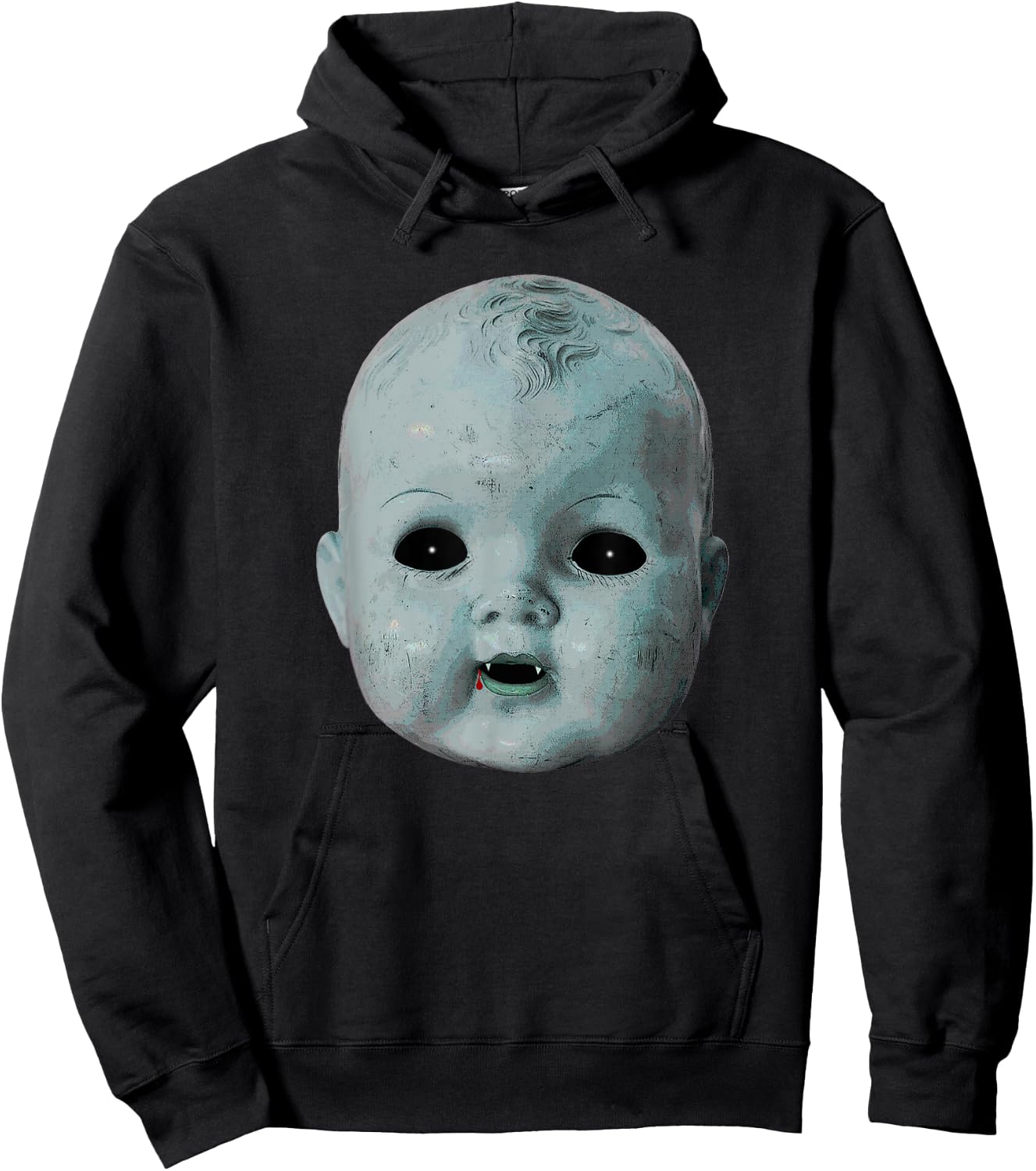 Scary Doll Head Ghost Creepy Halloween Vampire Baby Costume Hoodie - Hoodie | Black