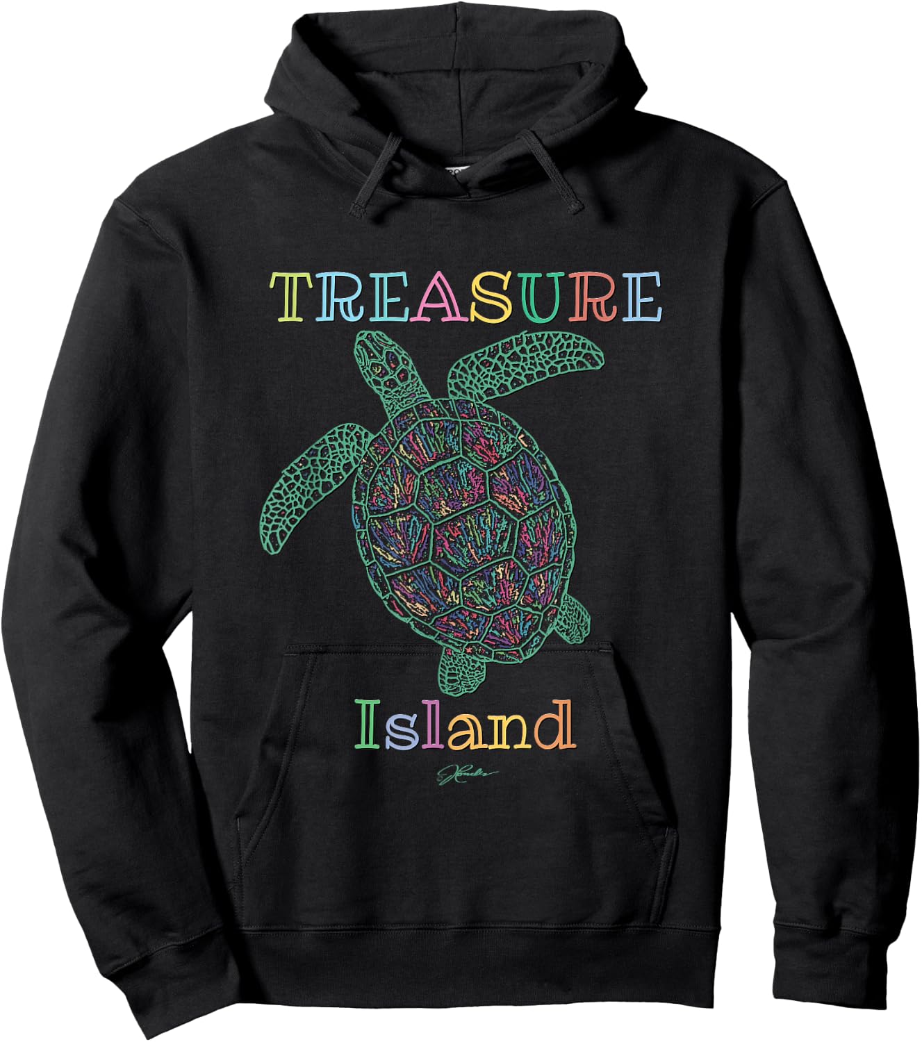 JCombs: Treasure Island, Florida, Sea Turtle Hoodie - Hoodie | Black