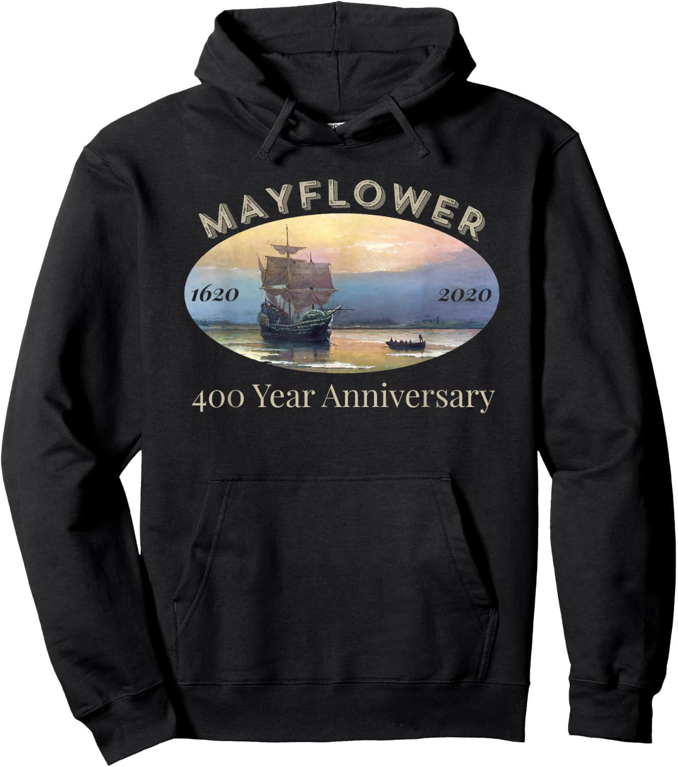 Mayflower Voyage 400 Year Anniversary 1620-2020 Celebration Hoodie - Hoodie | Black