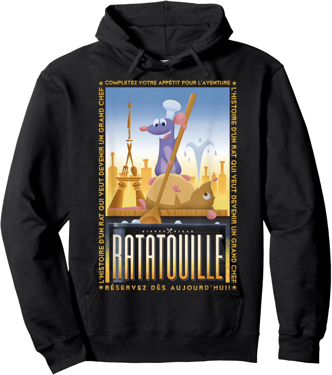 Disney Pixar Ratatouille Remy And Emile Cooking Poster Hoodie - Hoodie | Black