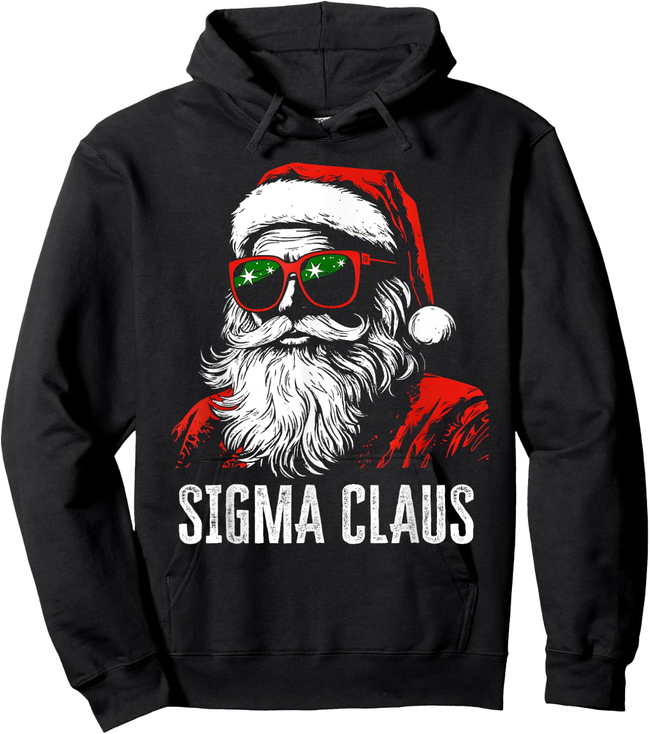 Sigma Claus Santa Funny Christmas Rizz Male The Rizzler Meme Hoodie - Hoodie | Black