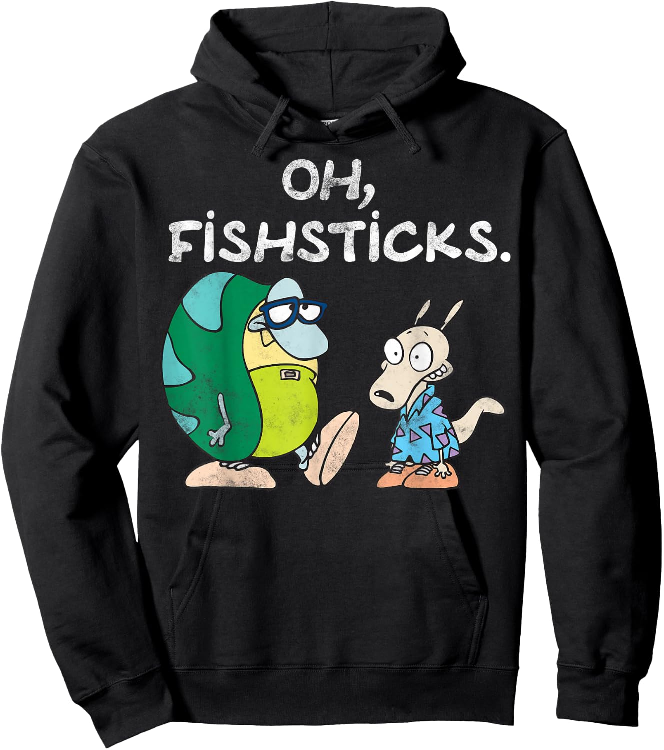 Rocko's Modern Life Filburt and Rocko Oh Fishticks Hoodie - Hoodie | Black