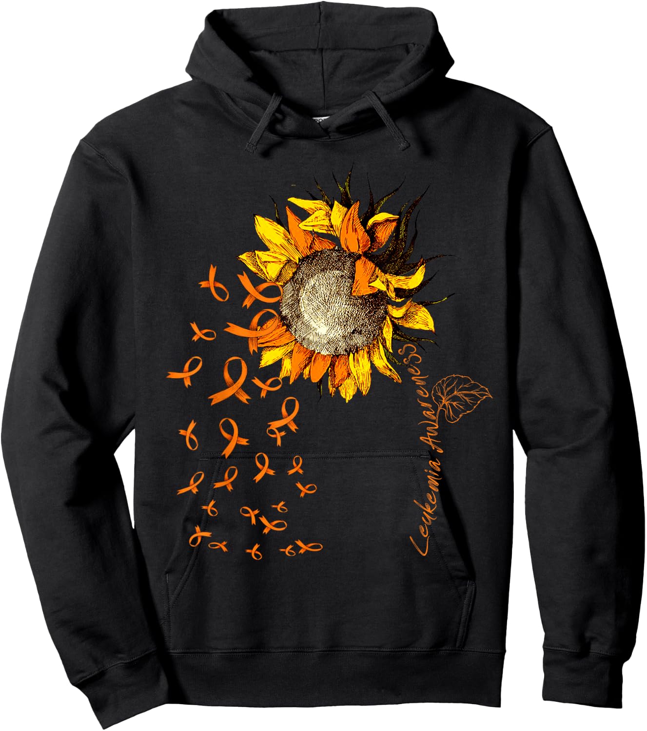 LEUKEMIA Awareness Sunflower Hoodie - Hoodie | Black