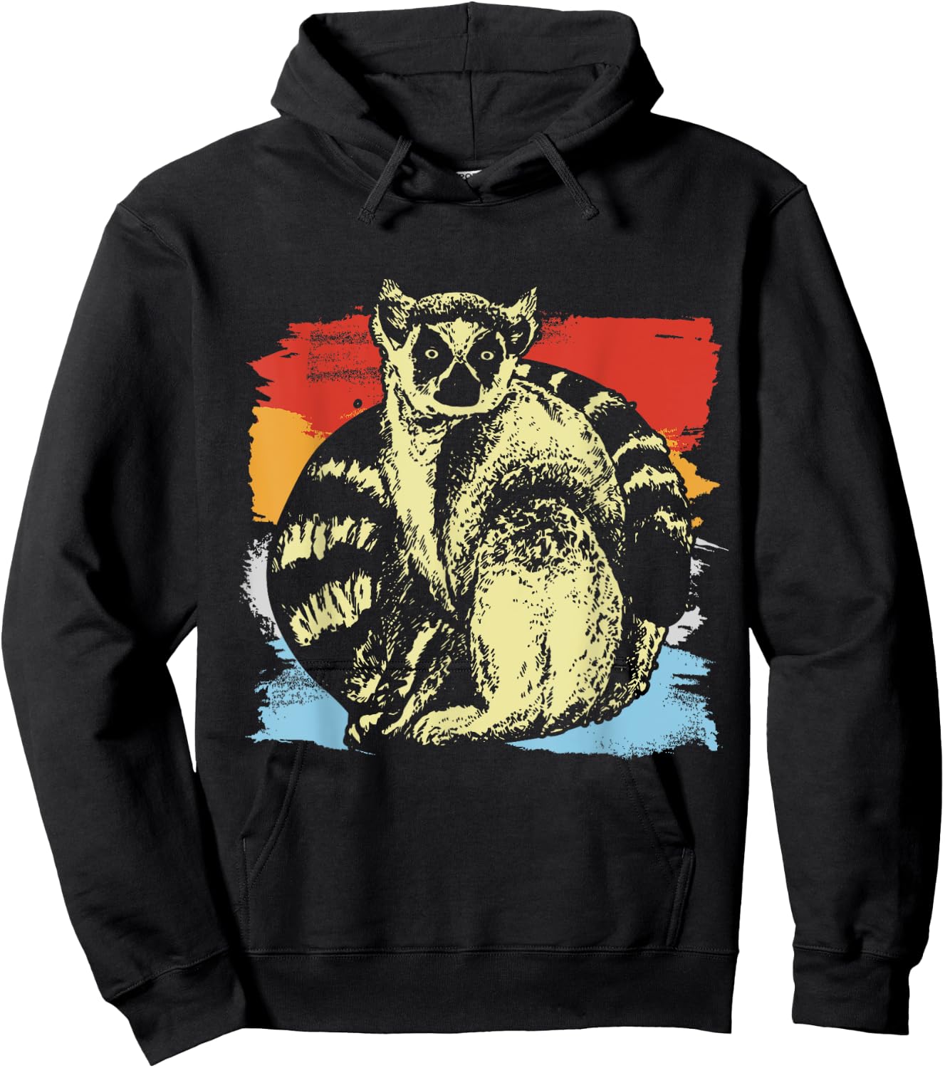 Retro Lemur Hoodie - Hoodie | Black