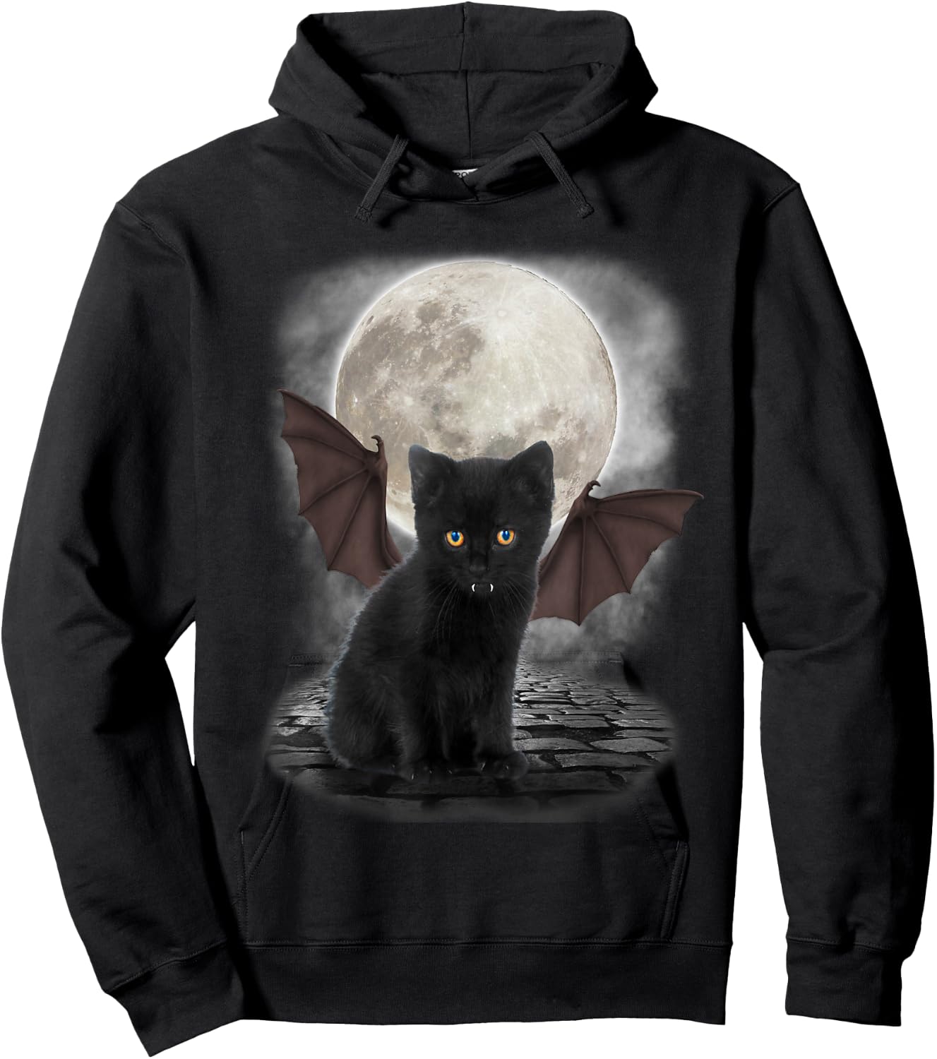 Gothic Bat Cat Shirt Vampire Funny Gifts Cats Lover Hoodie - Hoodie | Black
