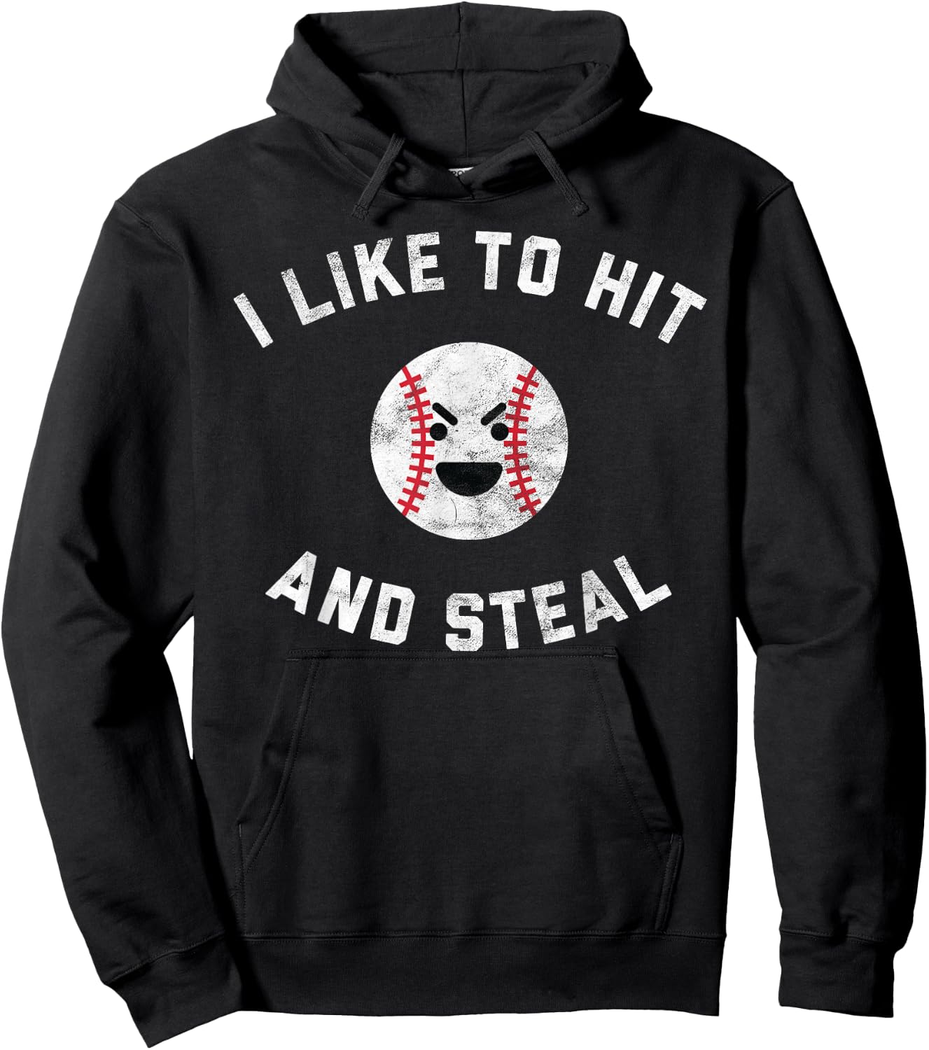 Funny Baseball Pun Shirt I Like to Hit and Steal Hoodie - Hoodie | Black