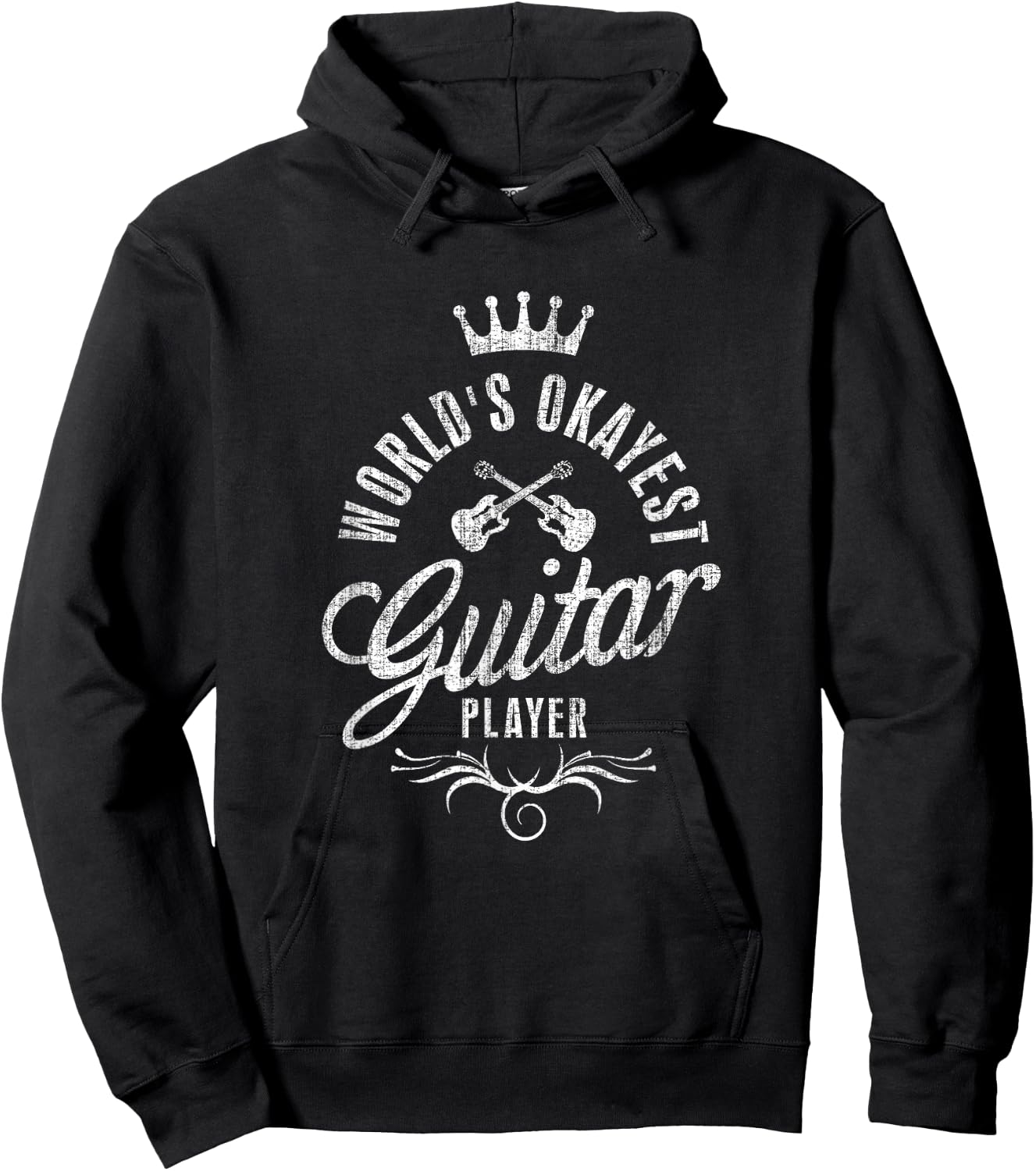 World's Okayest Guitar Player Vintage Hoodie - Hoodie | Black