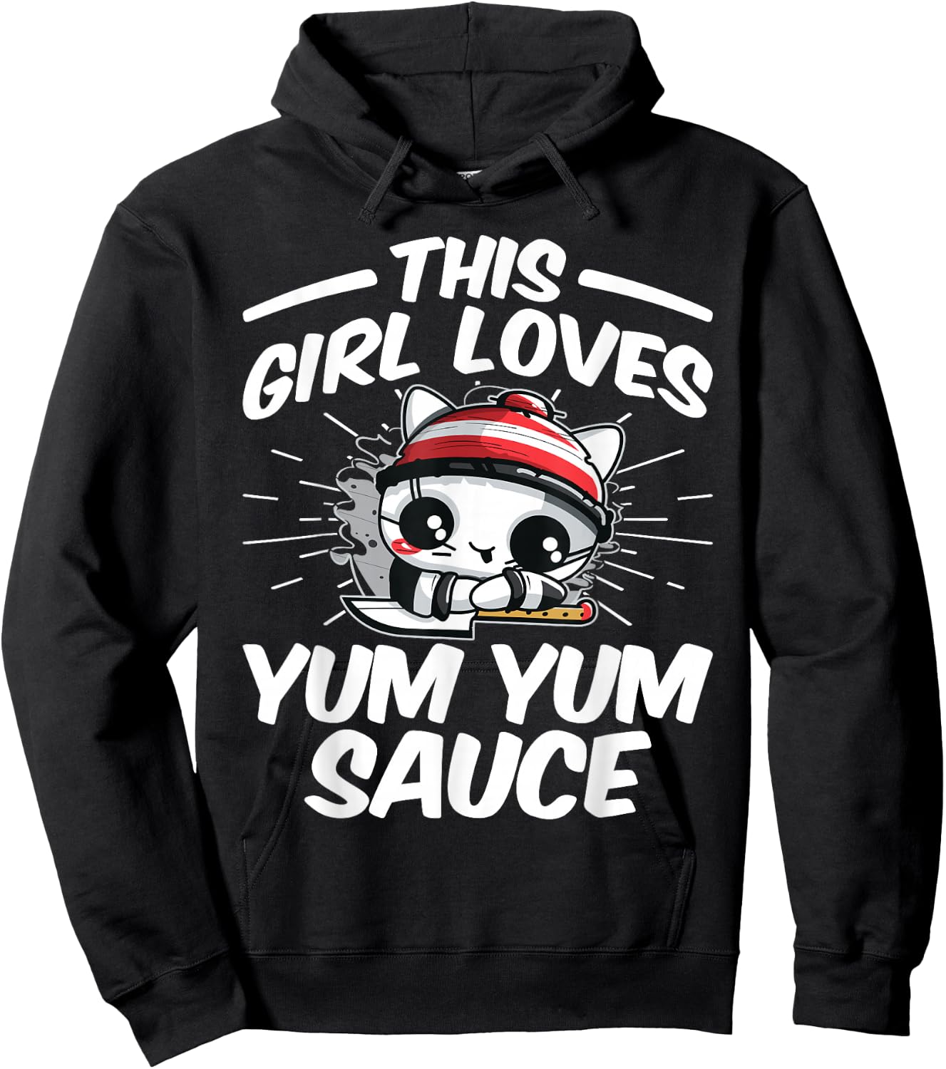 This Girl Loves Yum Yum Sauce Hoodie - Hoodie | Black