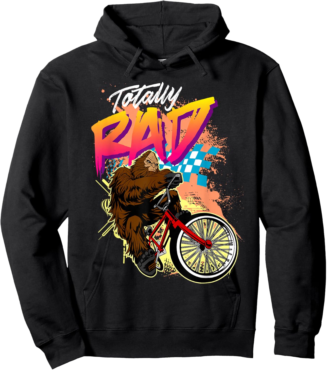 Totally Rad Sasquatch BMX Bike Hoodie - Hoodie | Black