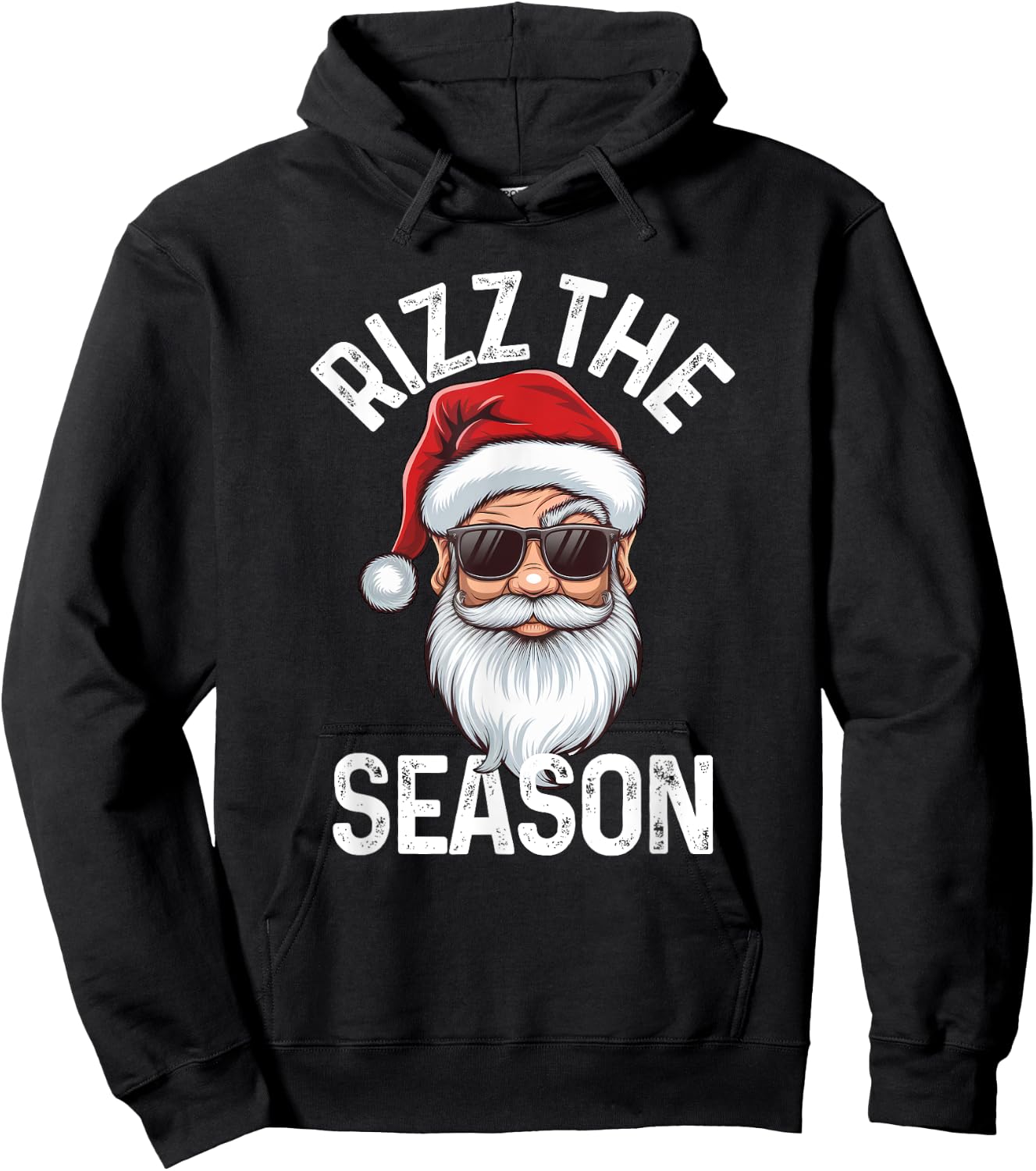 Rizz The Season Funny Sigma Rizzler Santa Claus Rizzmas Joke Hoodie - Hoodie | Black