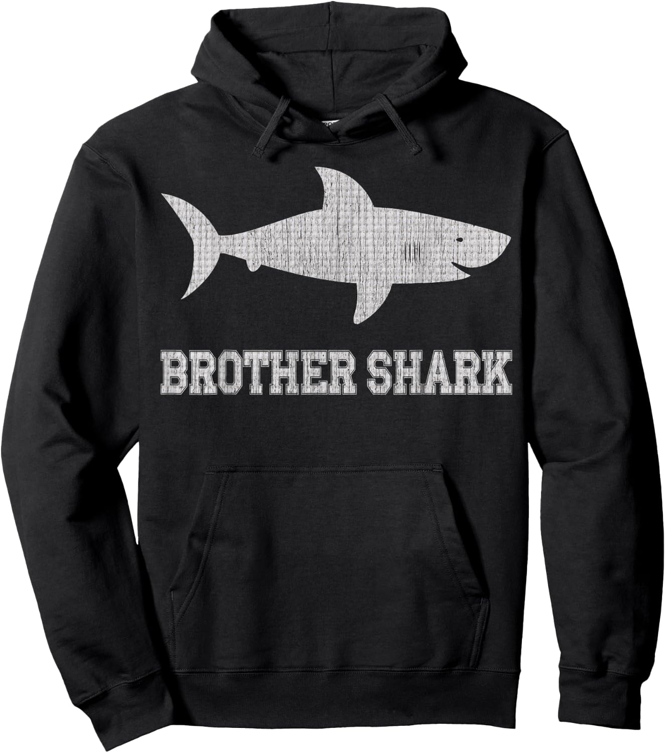 Brother Shark Funny Shark matching Family Hoodie - Hoodie | Black