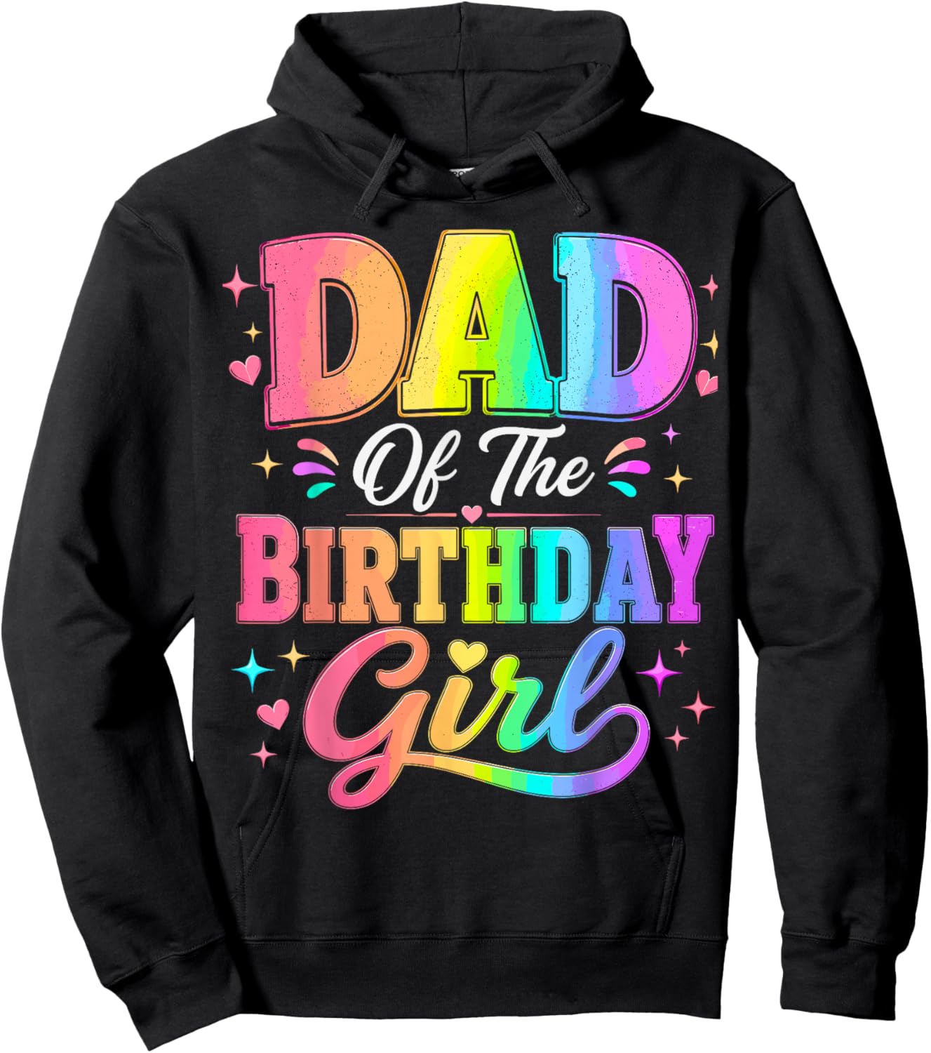 Dad of The Birthday Girl Matching Family Party Hoodie - Hoodie | Black
