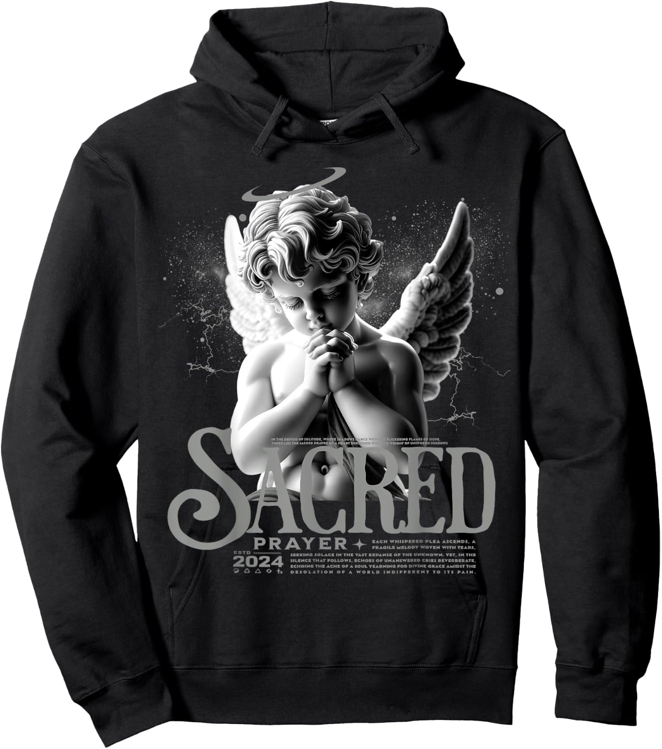 Angelus Prayer Retro Wet Cement 4s Matching Men Women Hoodie - Hoodie | Black