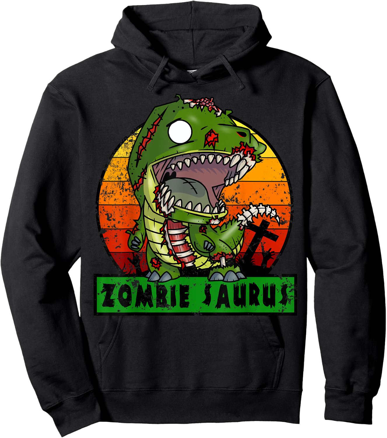 Zombie Saurus Zombiesaurus Dinosaur Halloween Costume Boys Hoodie - Hoodie | Black