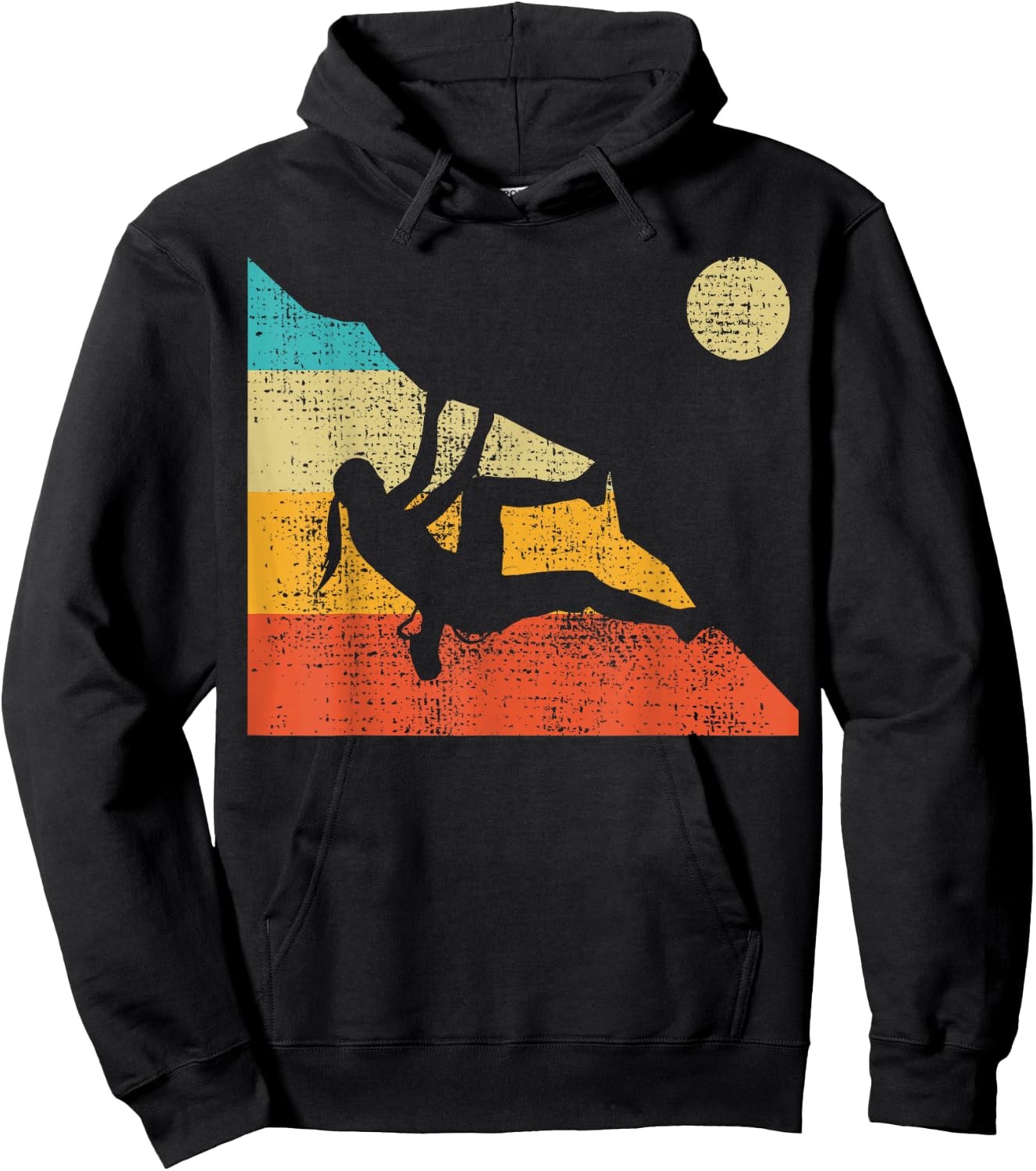 Climbing Bouldering Mountain Free Speed Girl Vintage Hoodie - Hoodie | Black