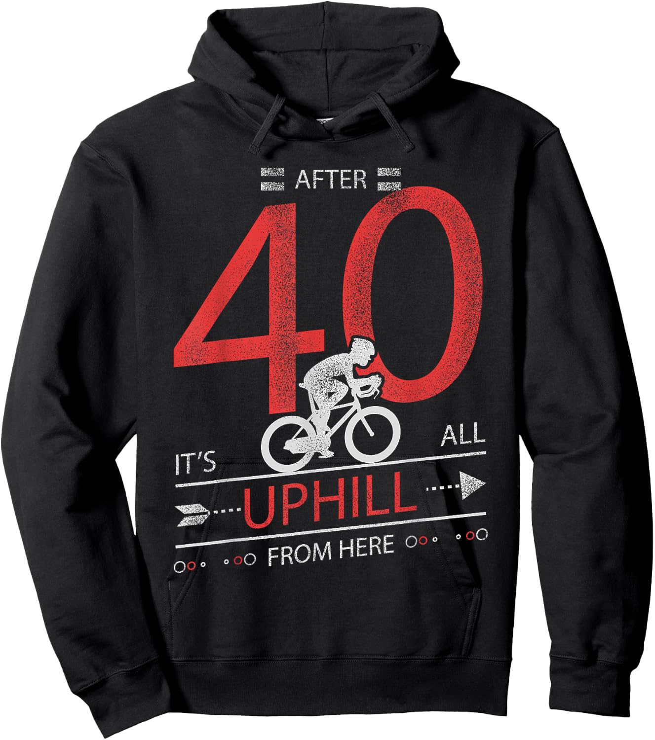Funny Cyclist Gift T Shirt 40 years old 40th Birthday Hoodie - Hoodie | Black