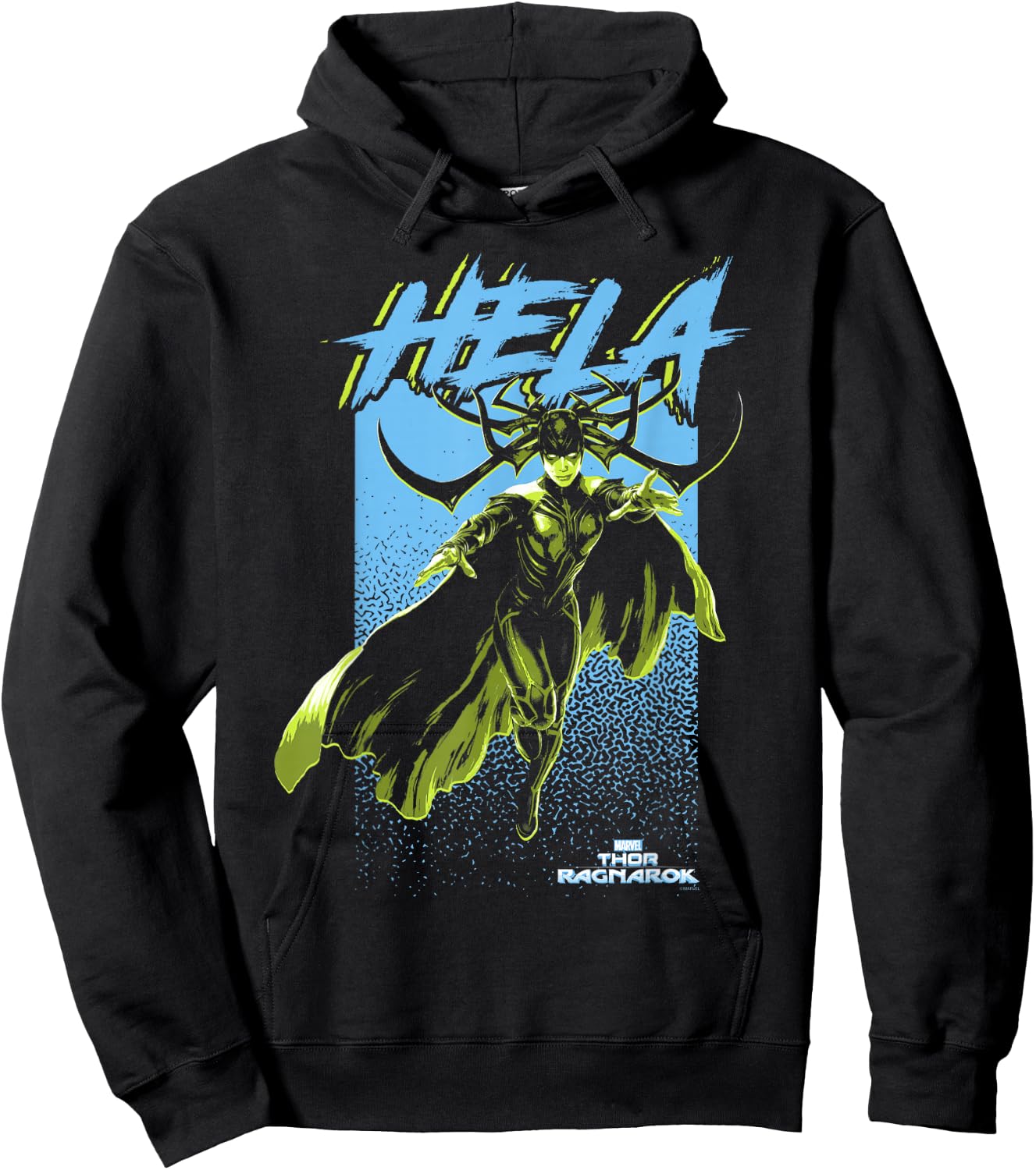Marvel Thor Ragnarok Hela Retro Color Pop Graphic Hoodie - Hoodie | Black