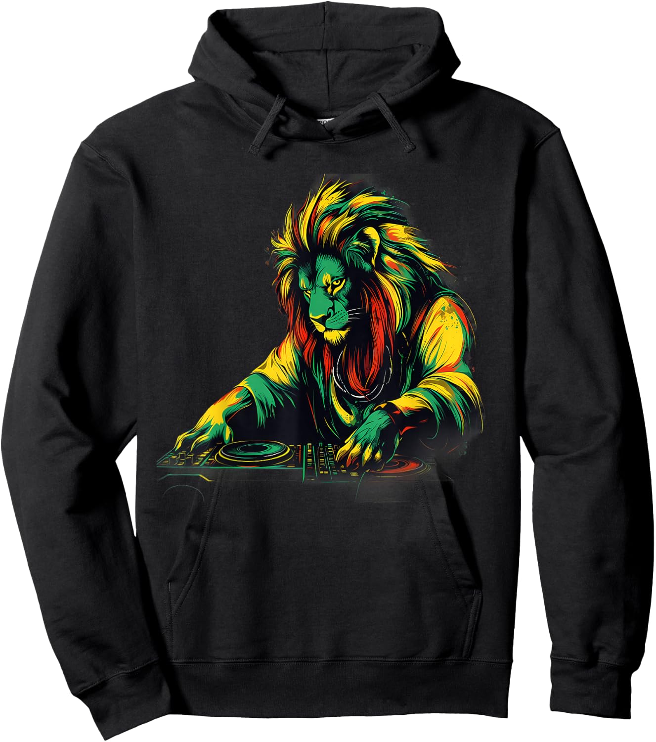Rasta Reggae Music Headphones Rastafari Lion Of Judah Hoodie - Hoodie | Black