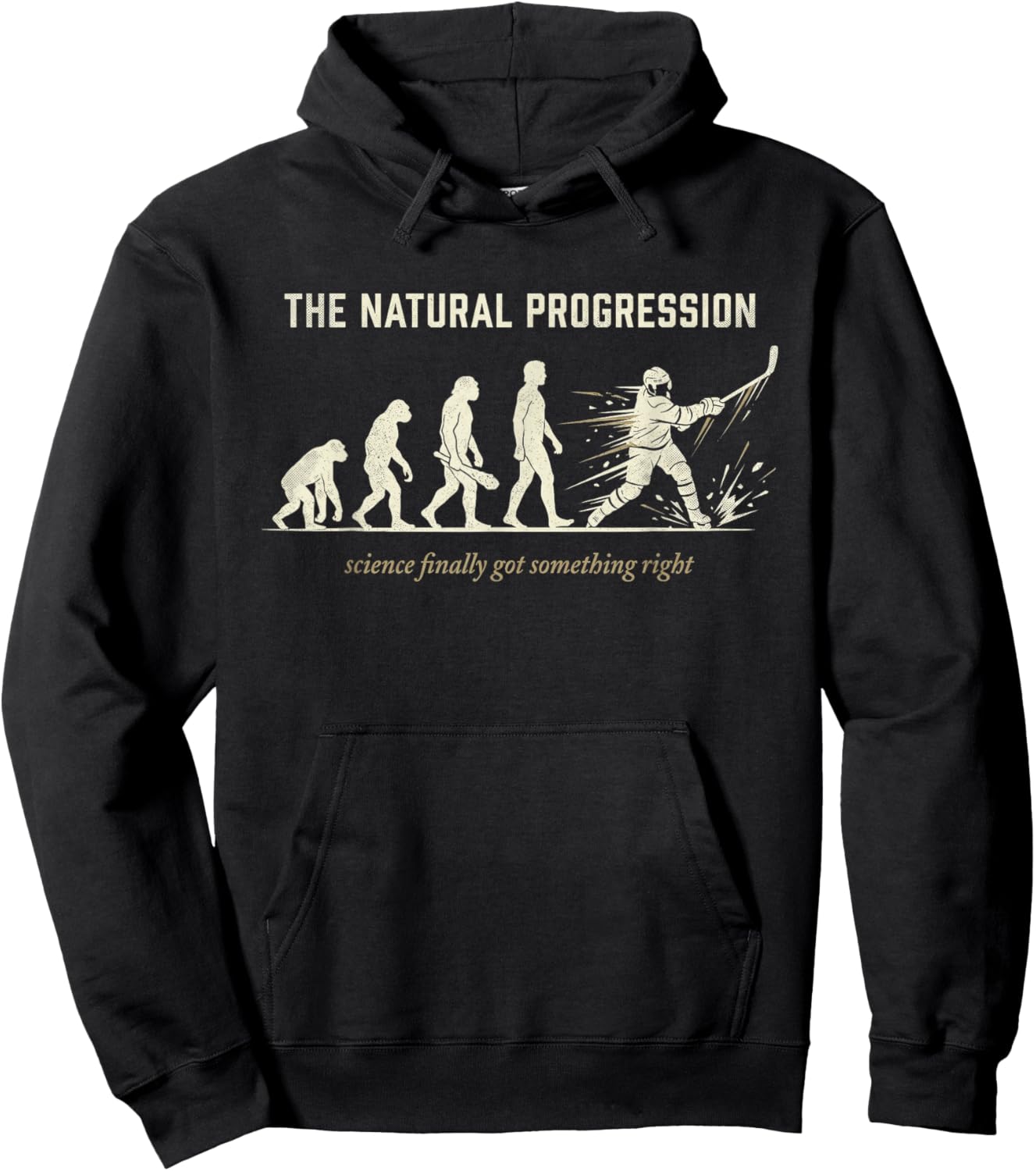 Funny Ice Hockey Evolution Natural Progression Hoodie - Hoodie | Black
