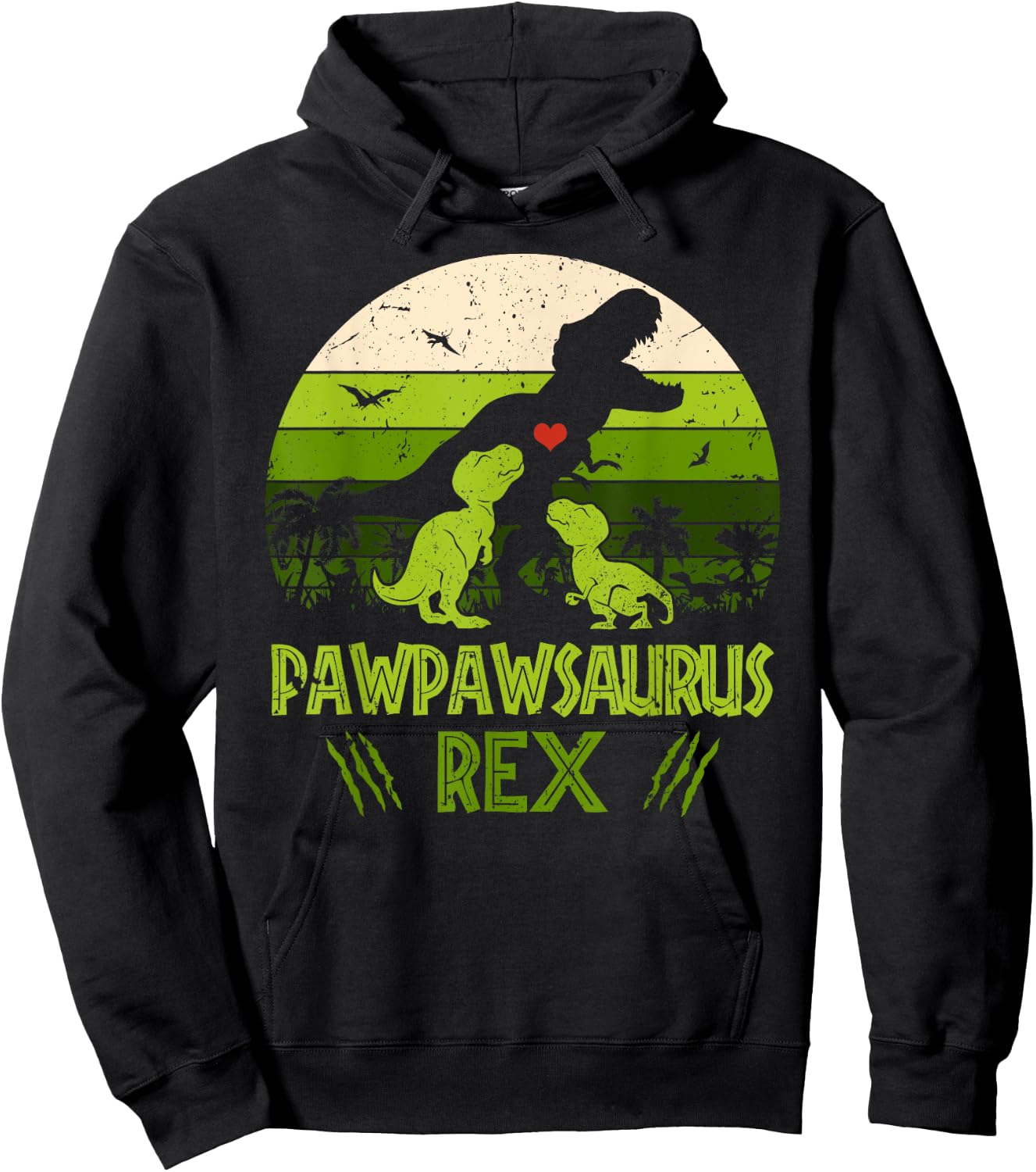 Pawpawsaurus Rex 2 Kids Sunset For Fathers Day Gift Hoodie - Hoodie | Black