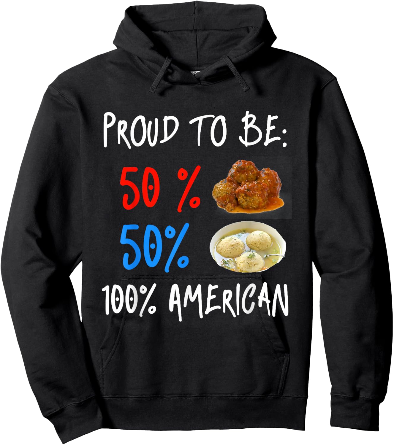 Funny Italian Meat Matzoh Ball Jewish Food Lover Hoodie - Hoodie | Black