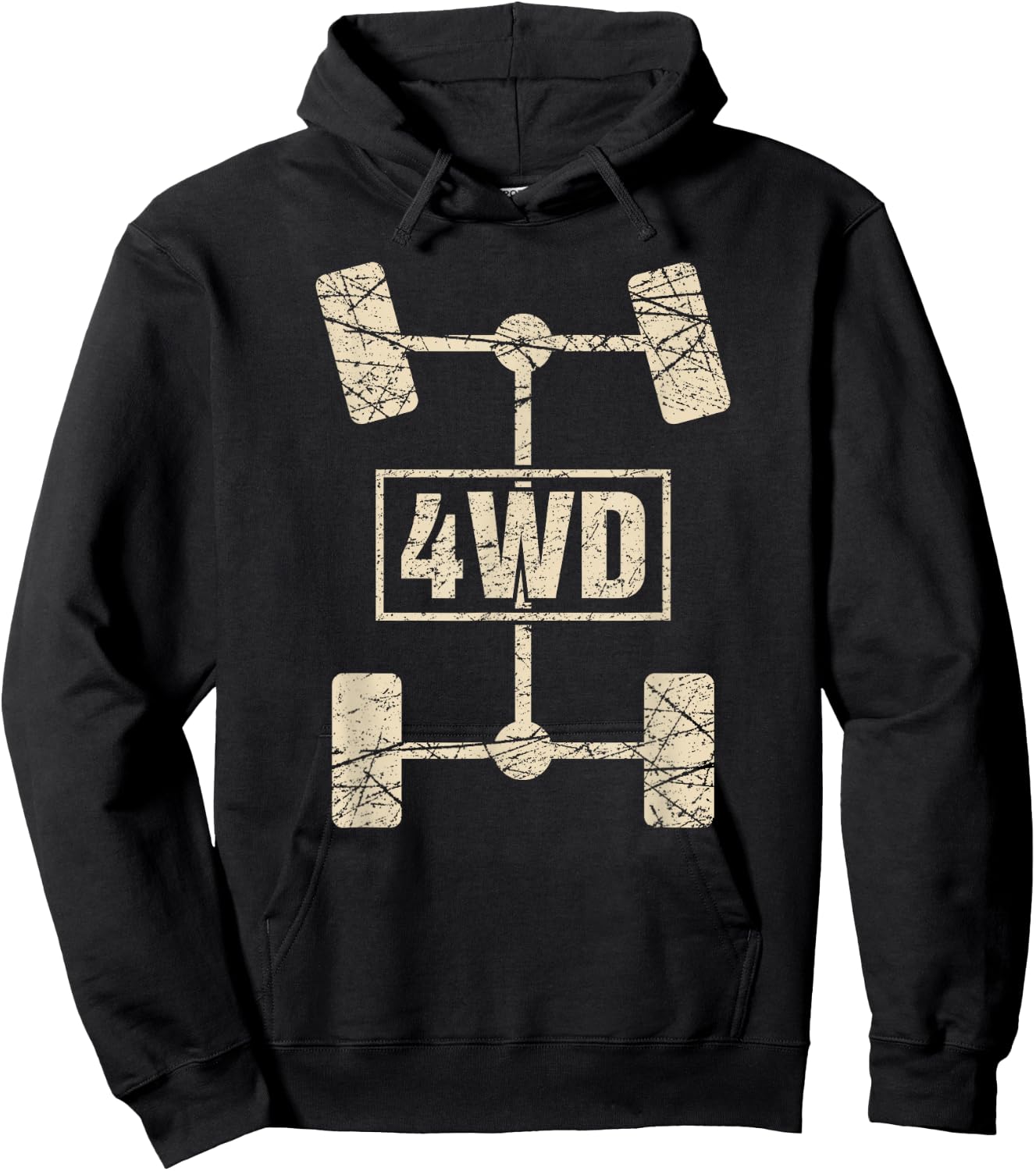 4WD T Shirt Retro Offroad Overland 4x4 Great Graphics Hoodie - Hoodie | Black