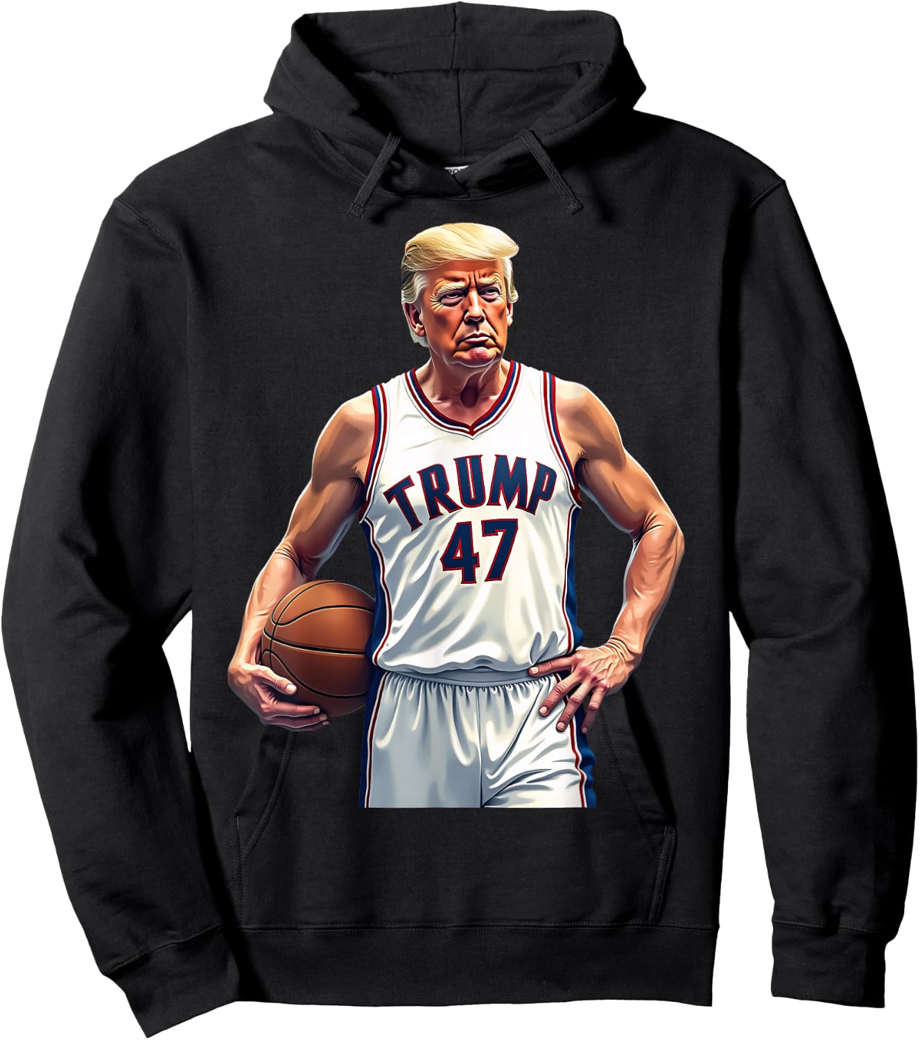 Funny Trump 47 Basketball Player Team Trump Hoodie - Hoodie | Black