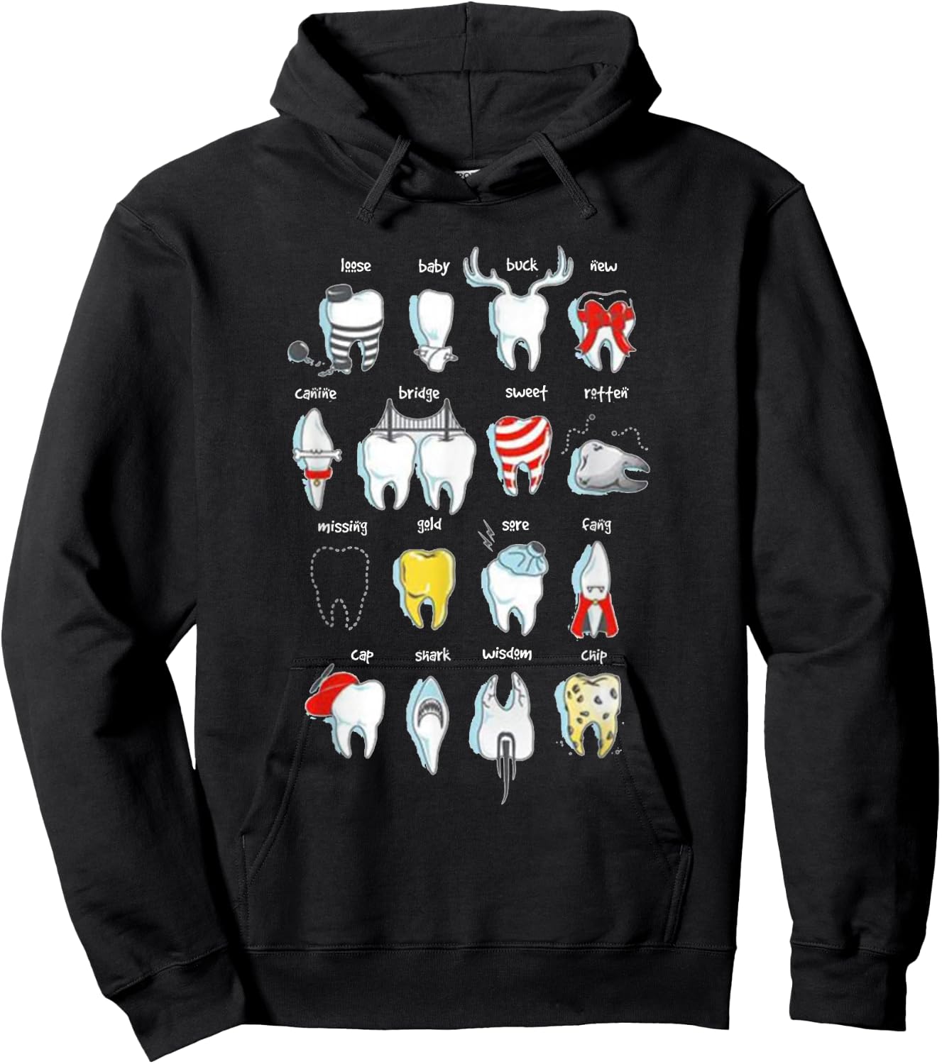 Funny Dental Designs Dentist Teeth Dental Hoodie - Hoodie | Black