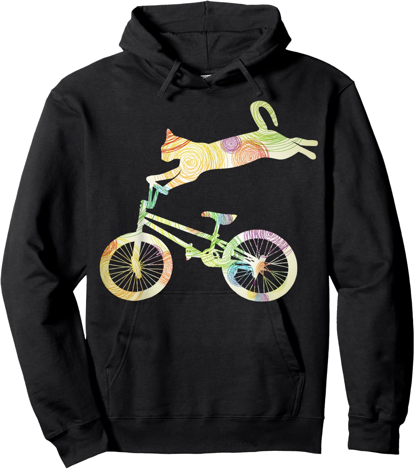 Cat Bike Cycling Bicycle - Your Gift Collection Women Girls Kids Hoodie - Hoodie | Black