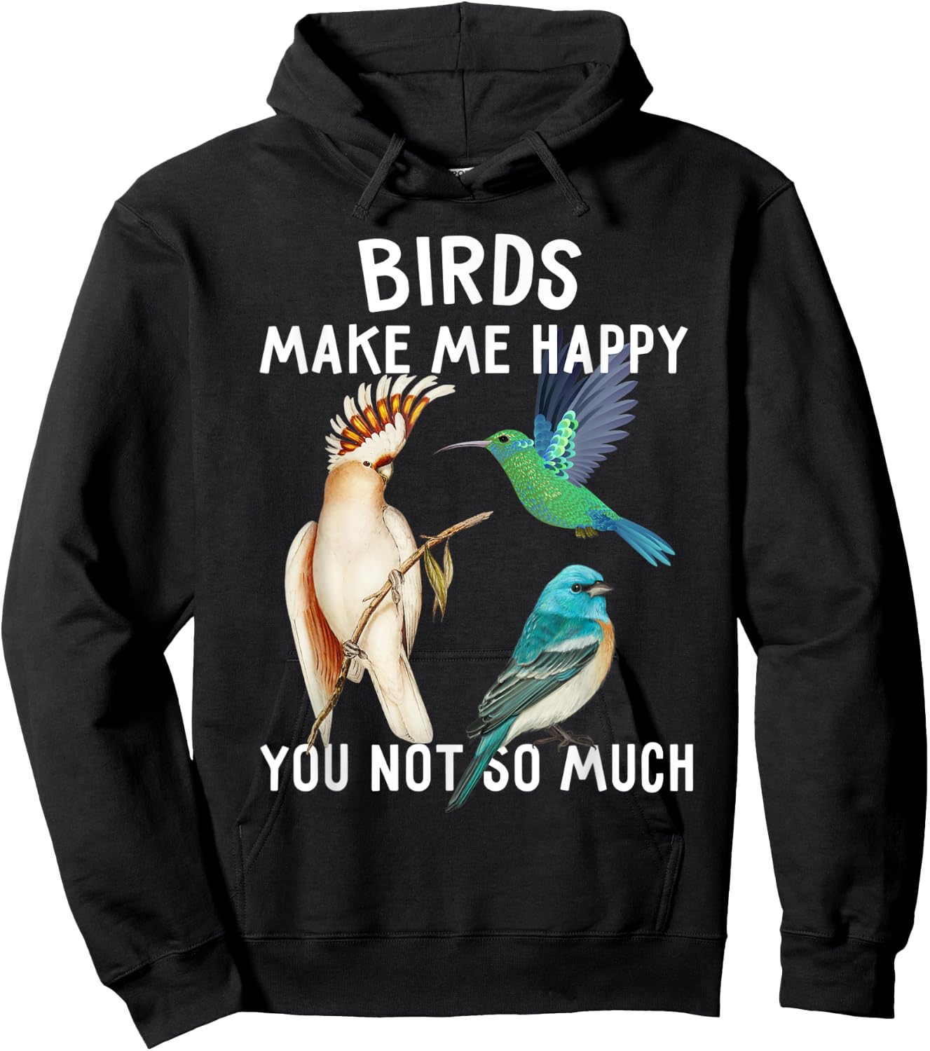 Birds Make Me Happy You Not So Much Shirt Bird Lover Gifts Hoodie - Hoodie | Black